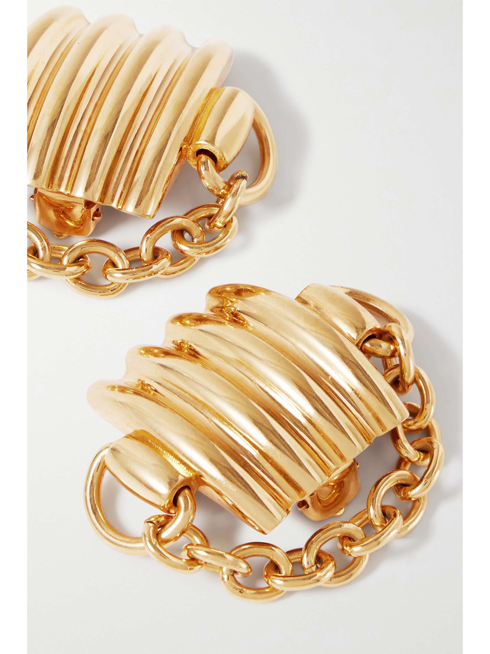 KHAITE Julius Chain goldplated clip earrings NETAPORTER