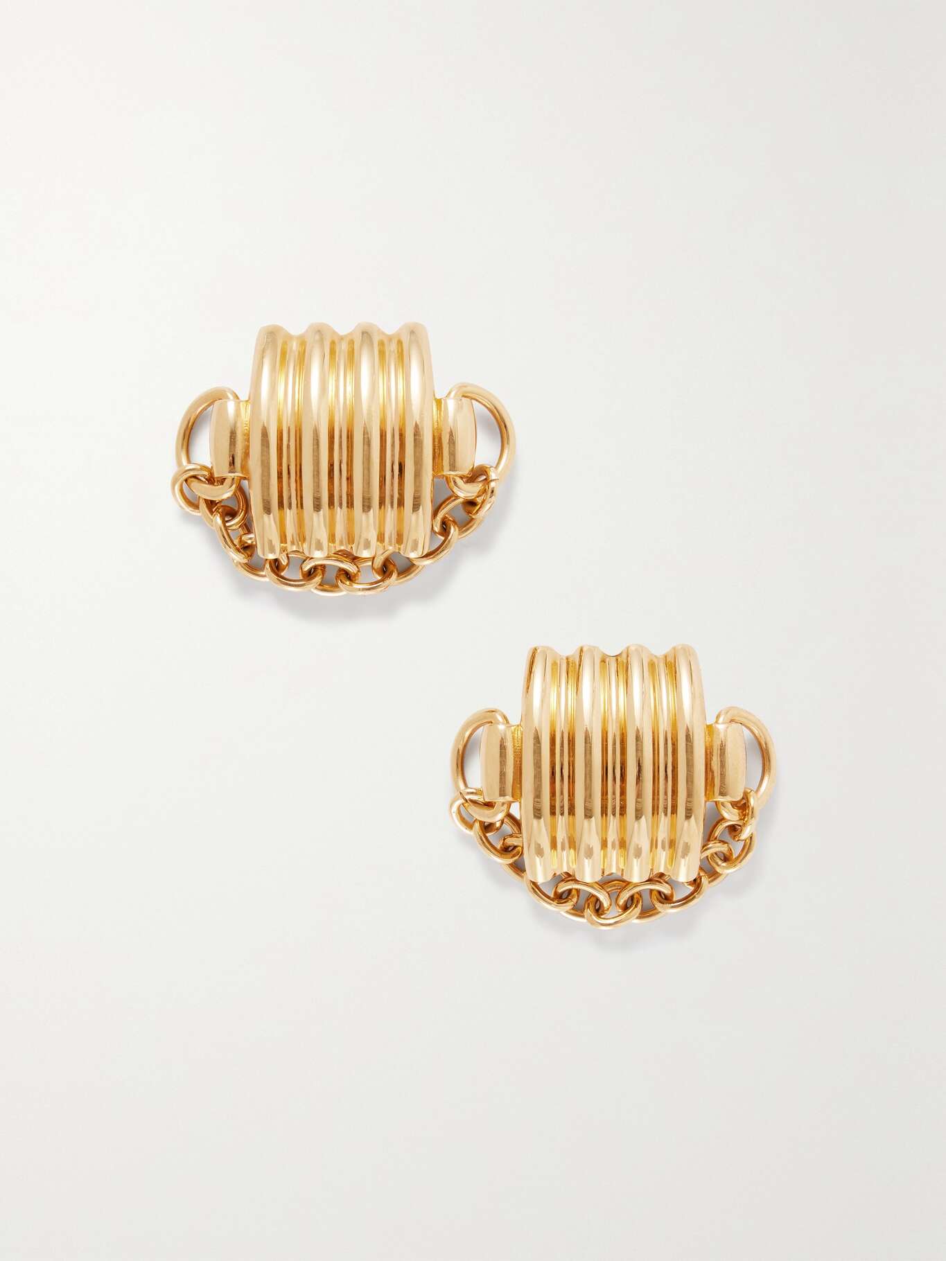 KHAITE Julius Chain goldplated clip earrings NETAPORTER