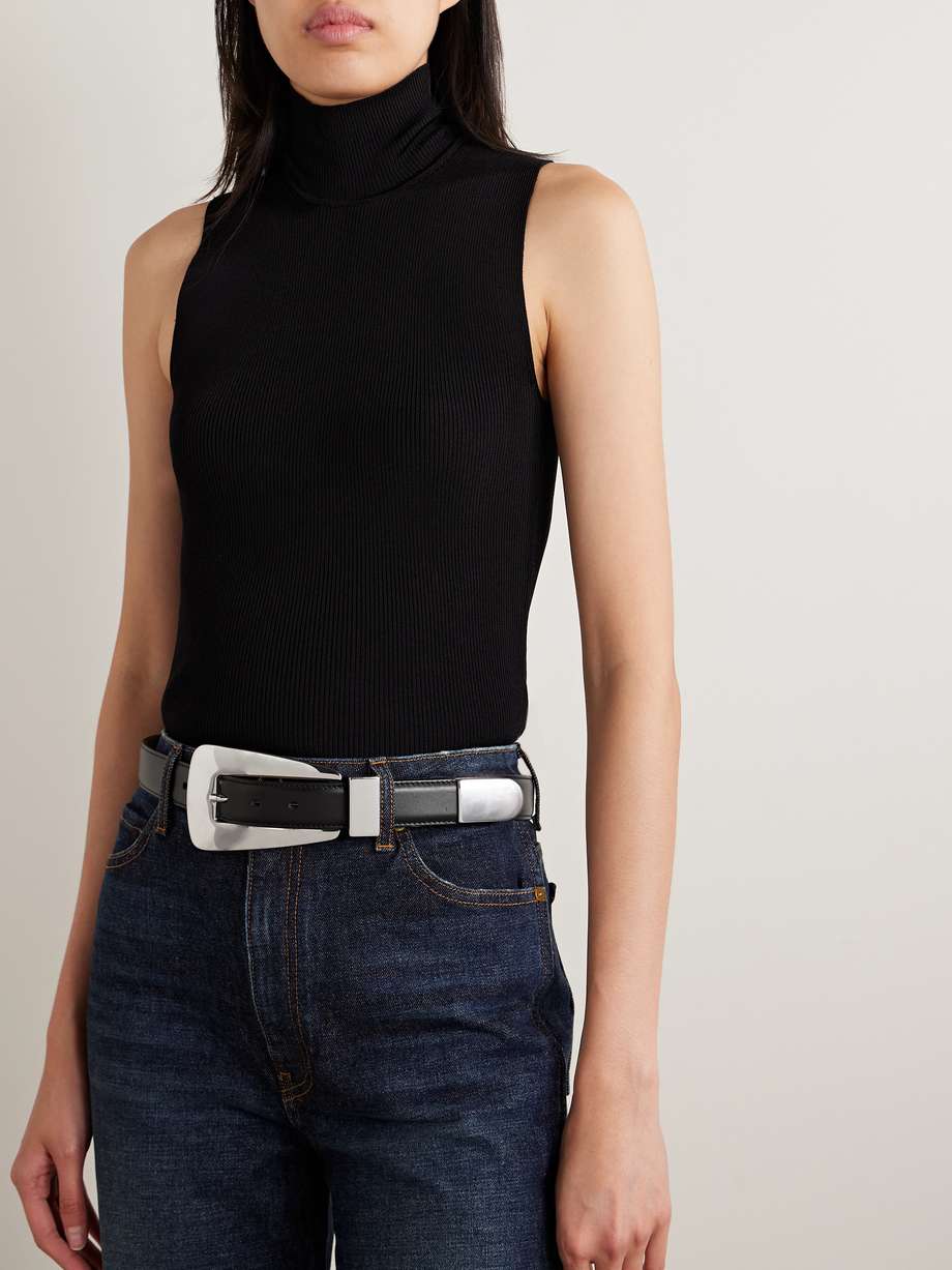 Ceinture En Cuir Khaite Lucca - Boucle Statement, Taille 85, Noir, Neuve Sans étiquette