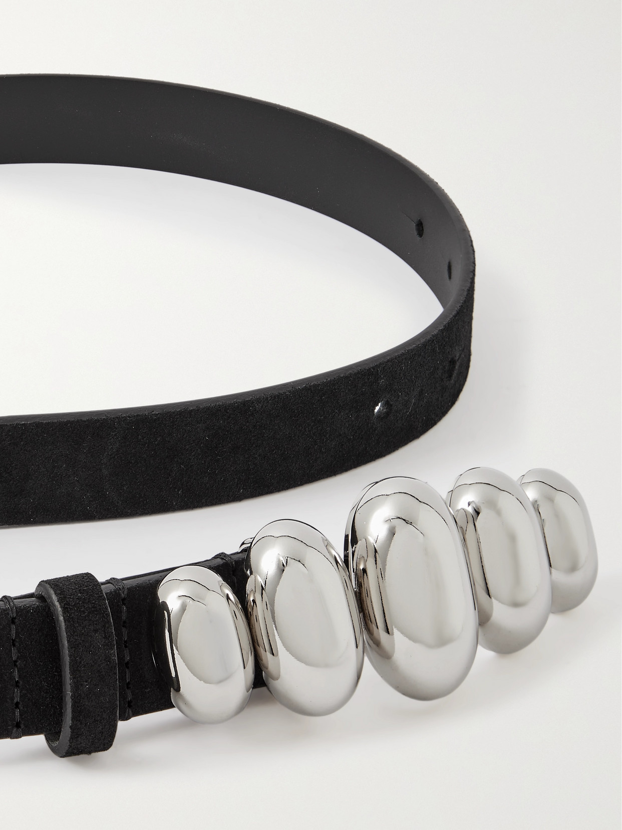 Isabel Marant Fuzz Leather Belt In Black