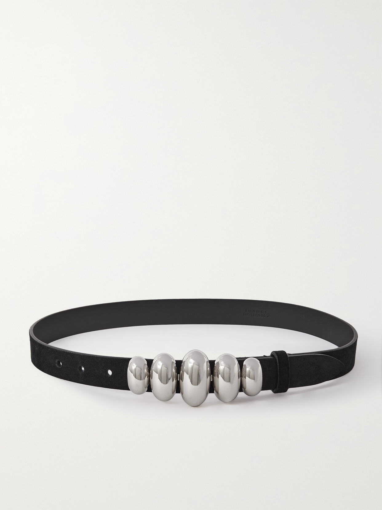 Shop Isabel Marant Fuzz Embellished Nubuck Belt In Black