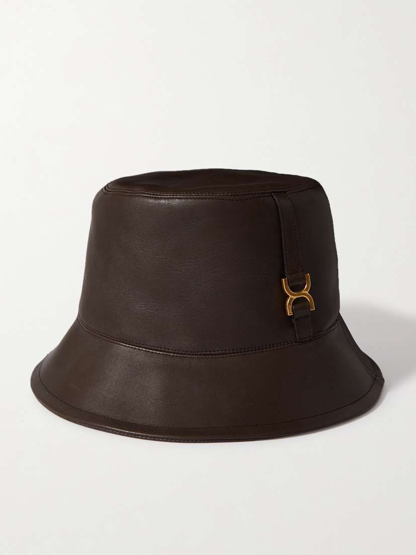 Chloé + Net Sustain arcie Embellished Leather Bucket Hat