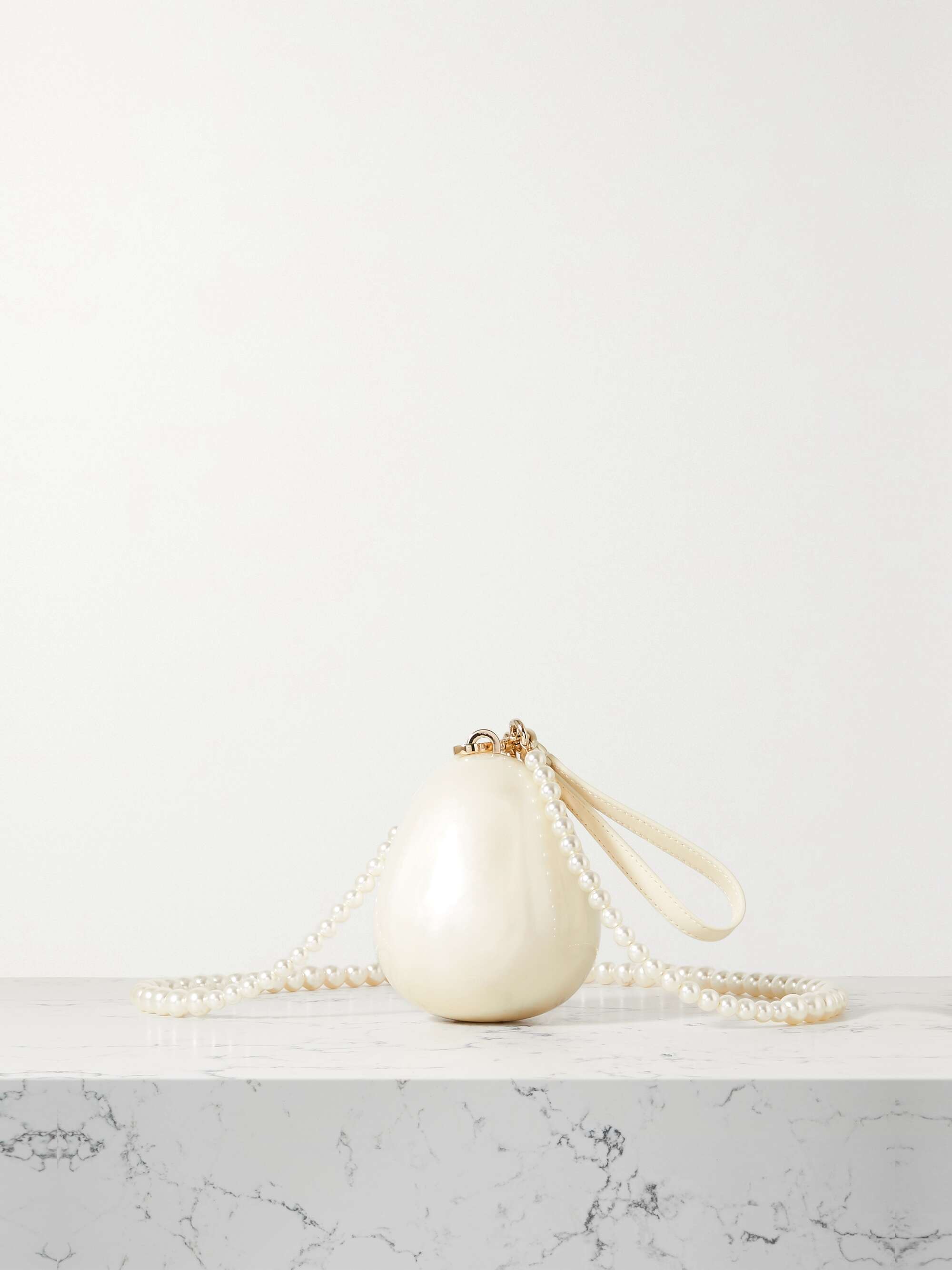 SIMONE ROCHA Micro Egg faux pearl-embellished acrylic clutch | NET-A-PORTER