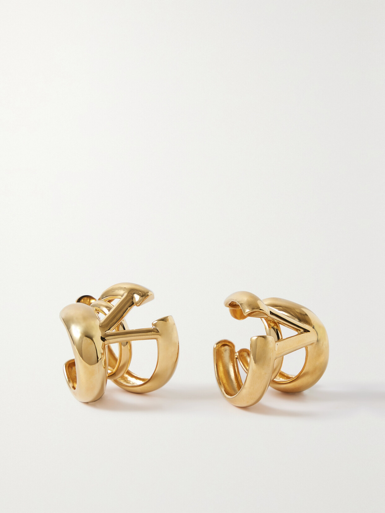 Valentino Garavani Vlogo Signature Hoop Earrings In Gold