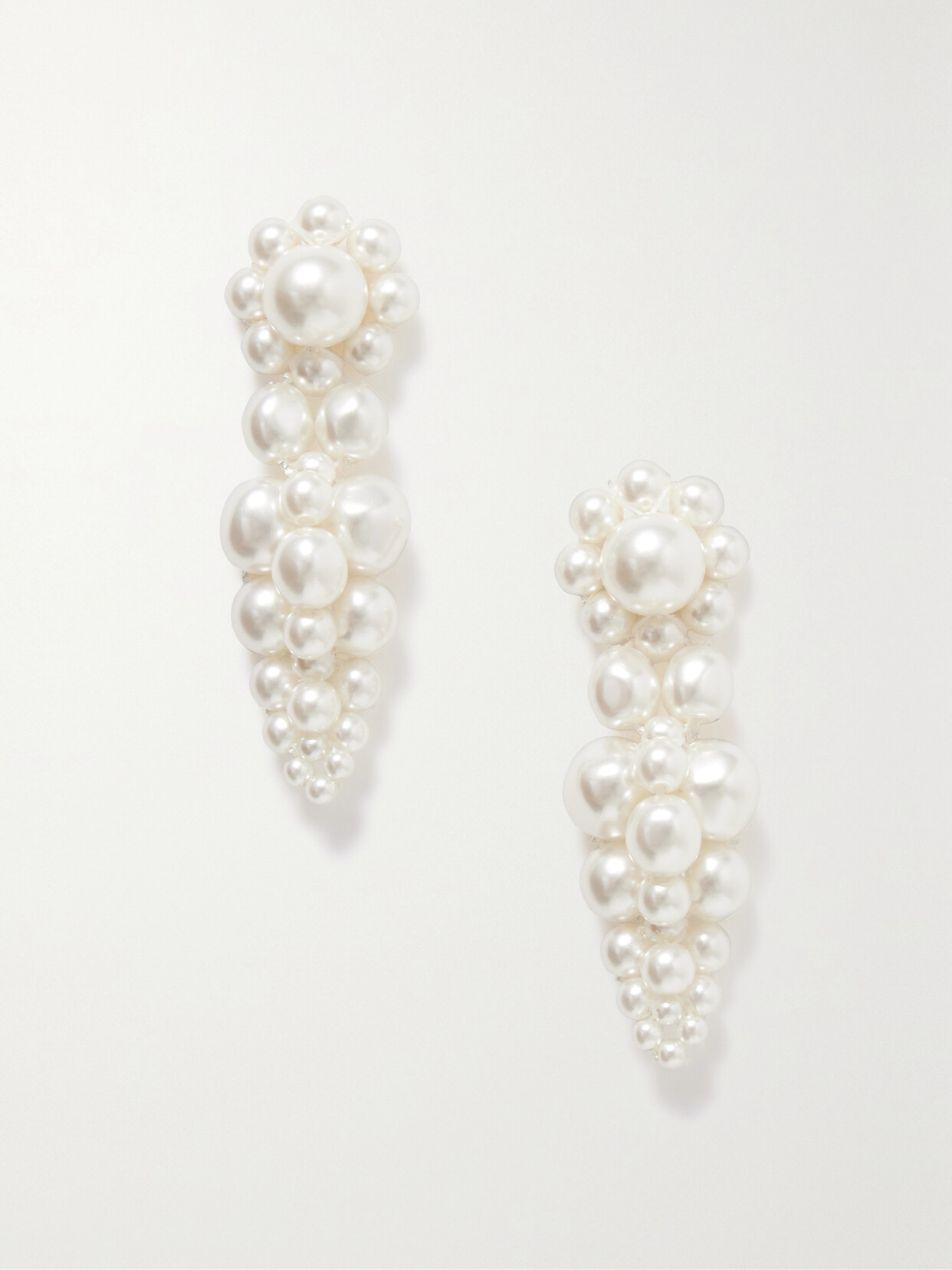 SIMONE ROCHA MINI CLUSTER GOLD-TONE FAUX PEARL EARRINGS