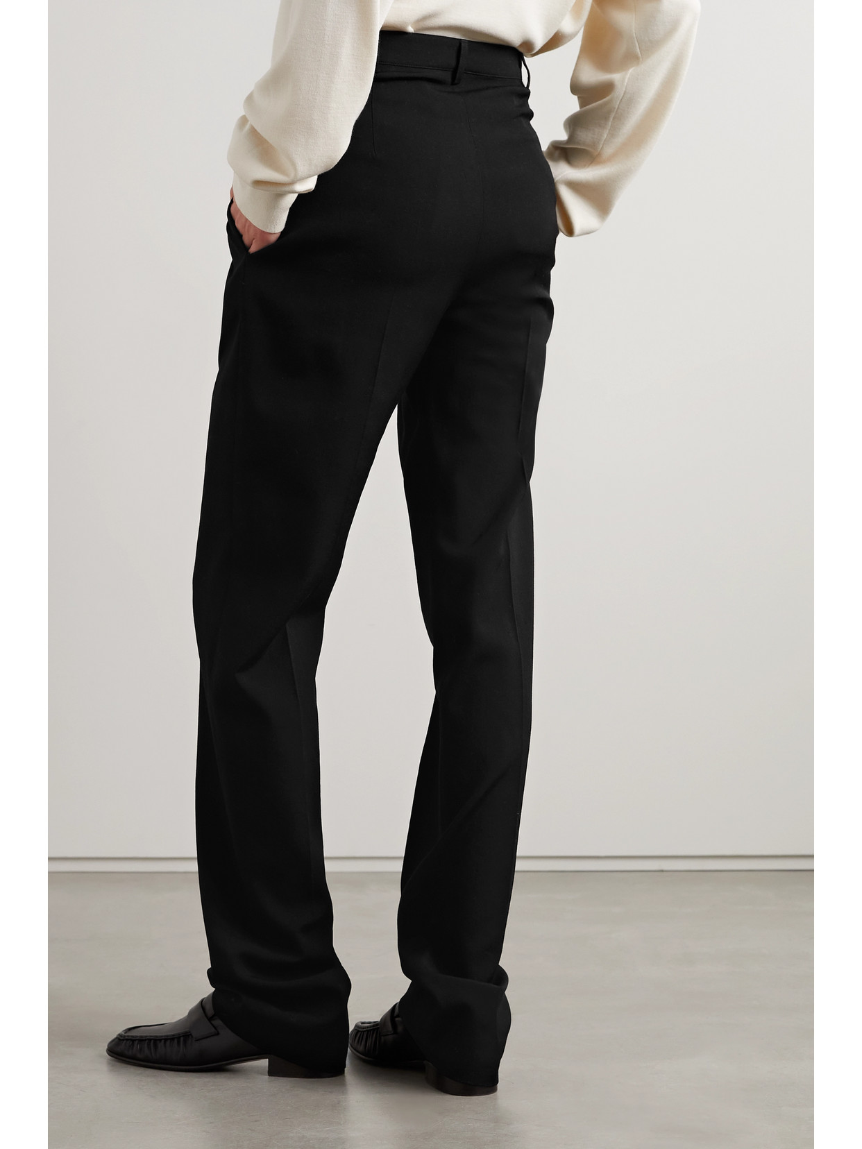 Shop The Row Telemaco Wool-twill Tapered Pants In Black