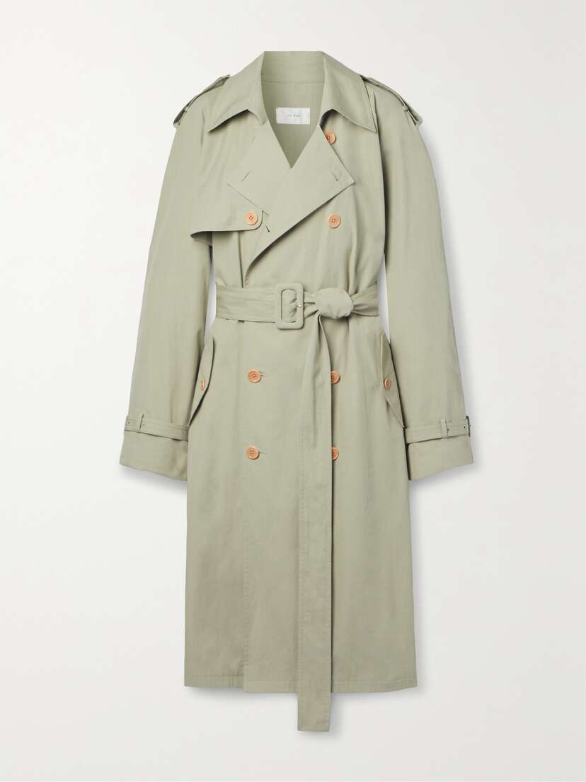 The Row June Double-breasted Belted Cotton Trench Coat
