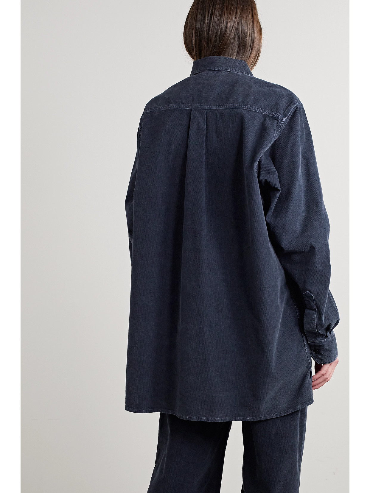 The Row Idro Oversized Cotton-blend Corduroy Shirt In Blue