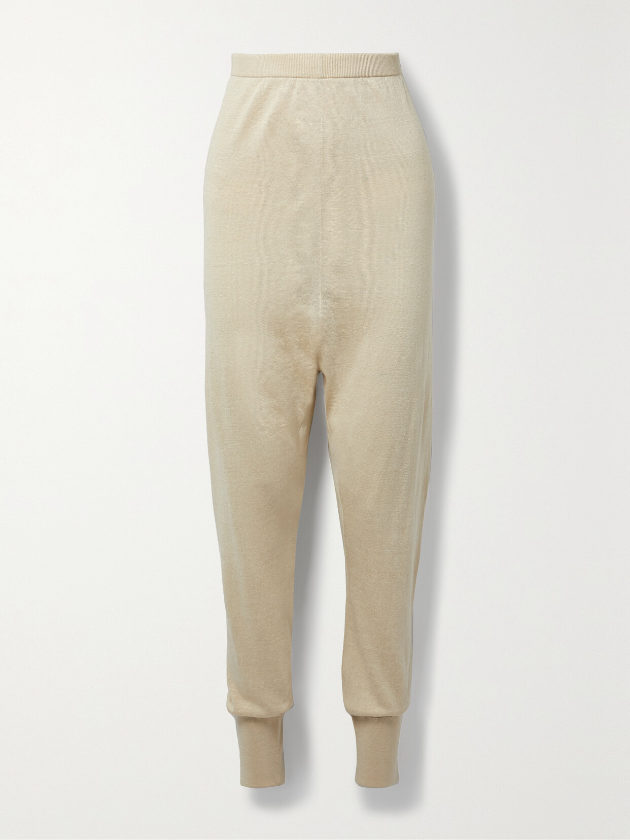 The Row Dalbero Linen And Silk-blend Tapered Pants In Cream