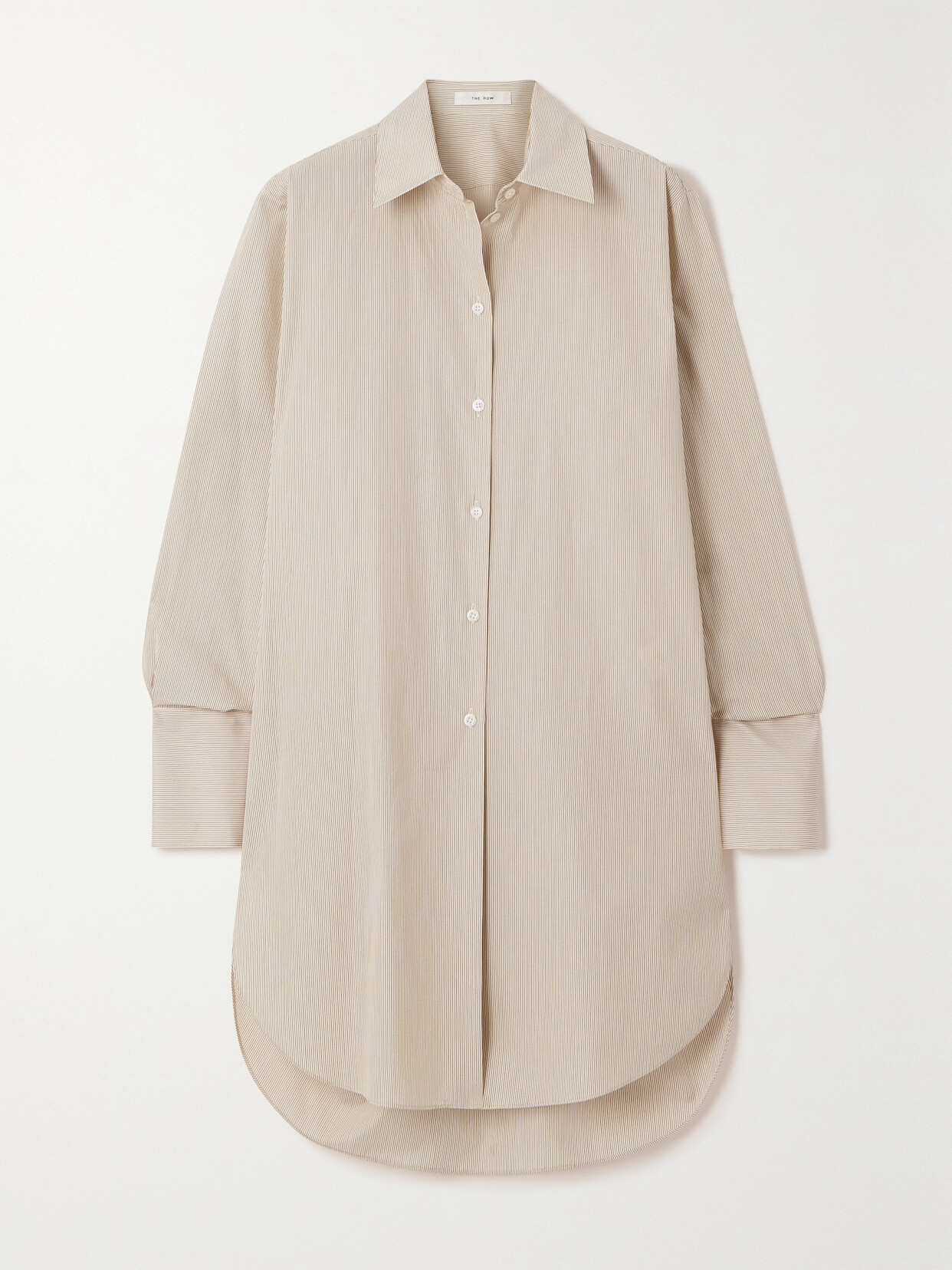 The Row Astrea Striped Cotton-poplin Shirt In Neutrals