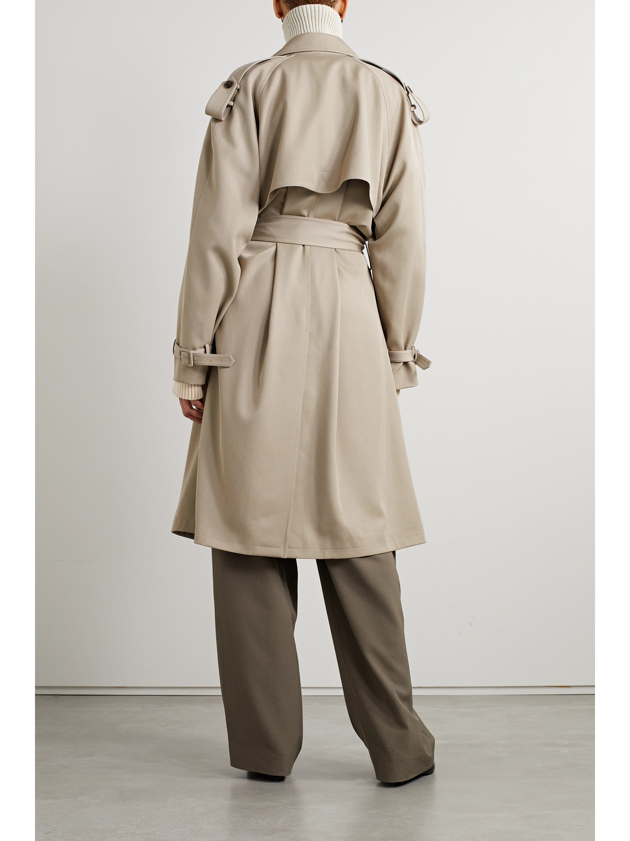 Shop The Row June Belted Cotton-gabardine Trench Coat In Brown