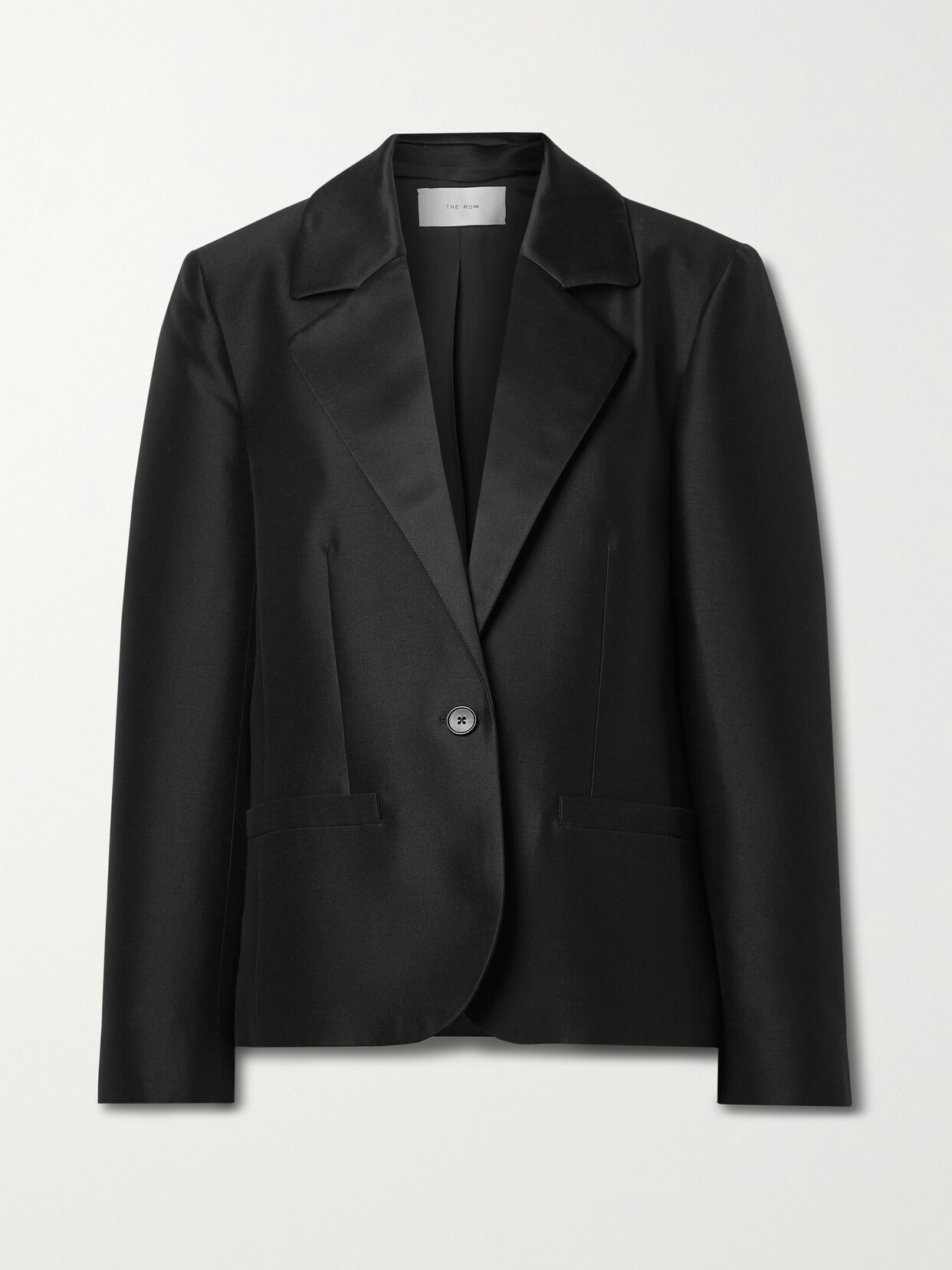 The Row Dru Wool And Silk-blend Blazer In Black