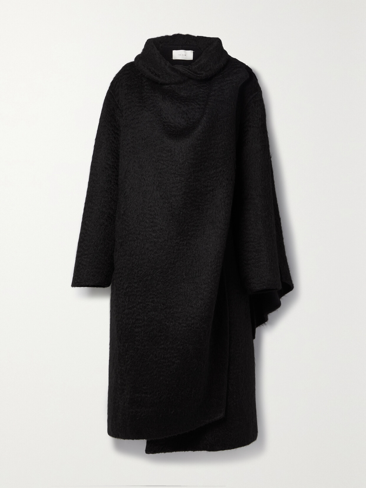 The Row Orlando Oversized Draped Wool And Alpaca-blend Coat In Black