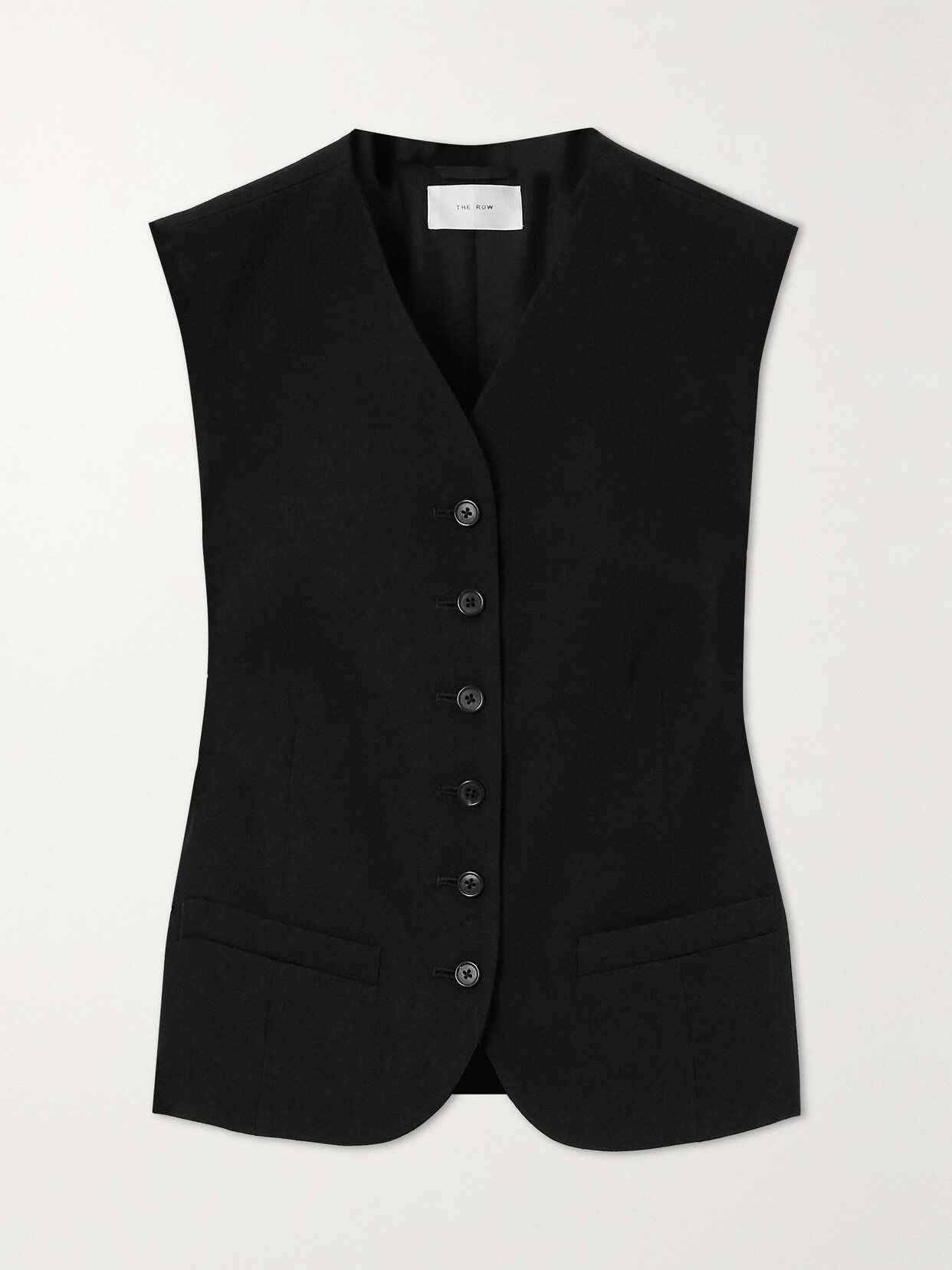 Shop The Row Vegas Wool-twill Vest In Black