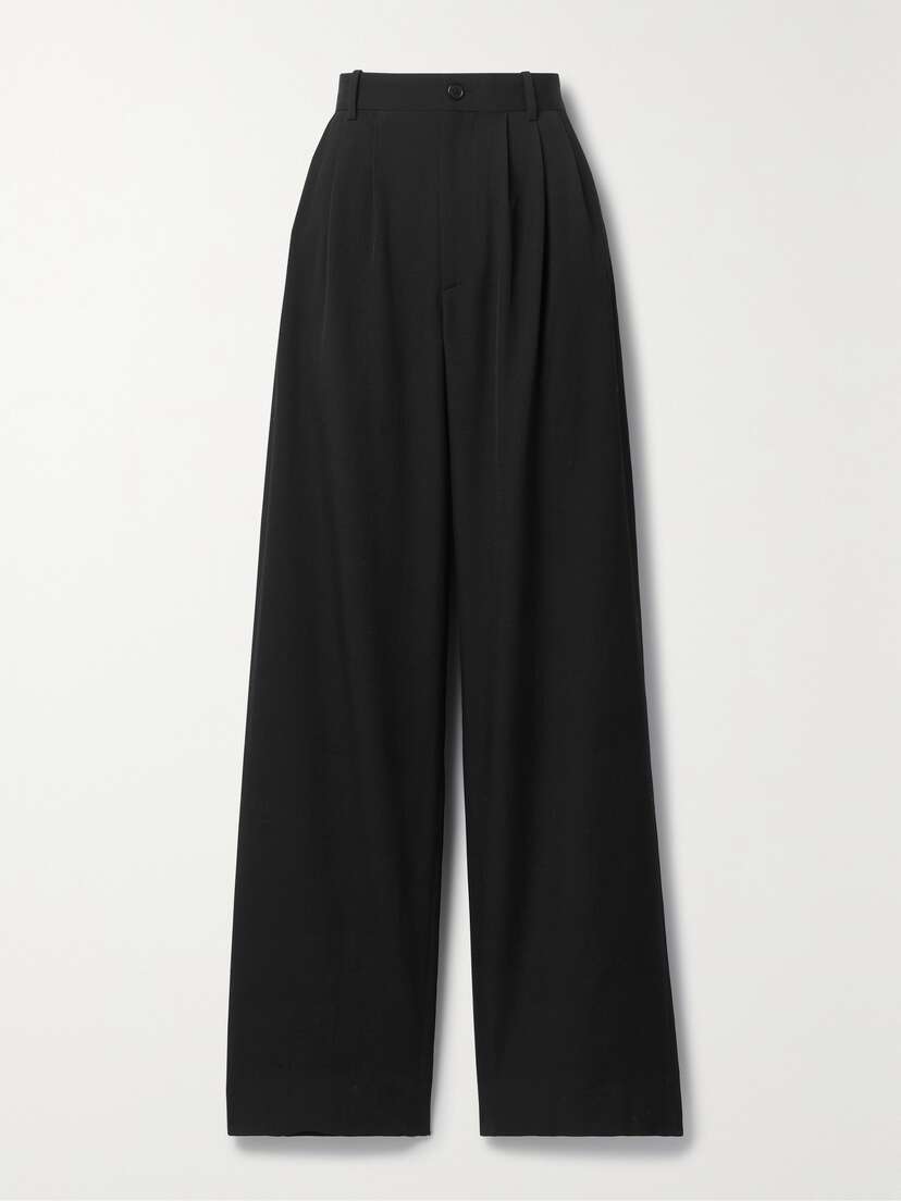 The Row Rufos Pleated Wool And Mohair-blend Wide-leg Pants