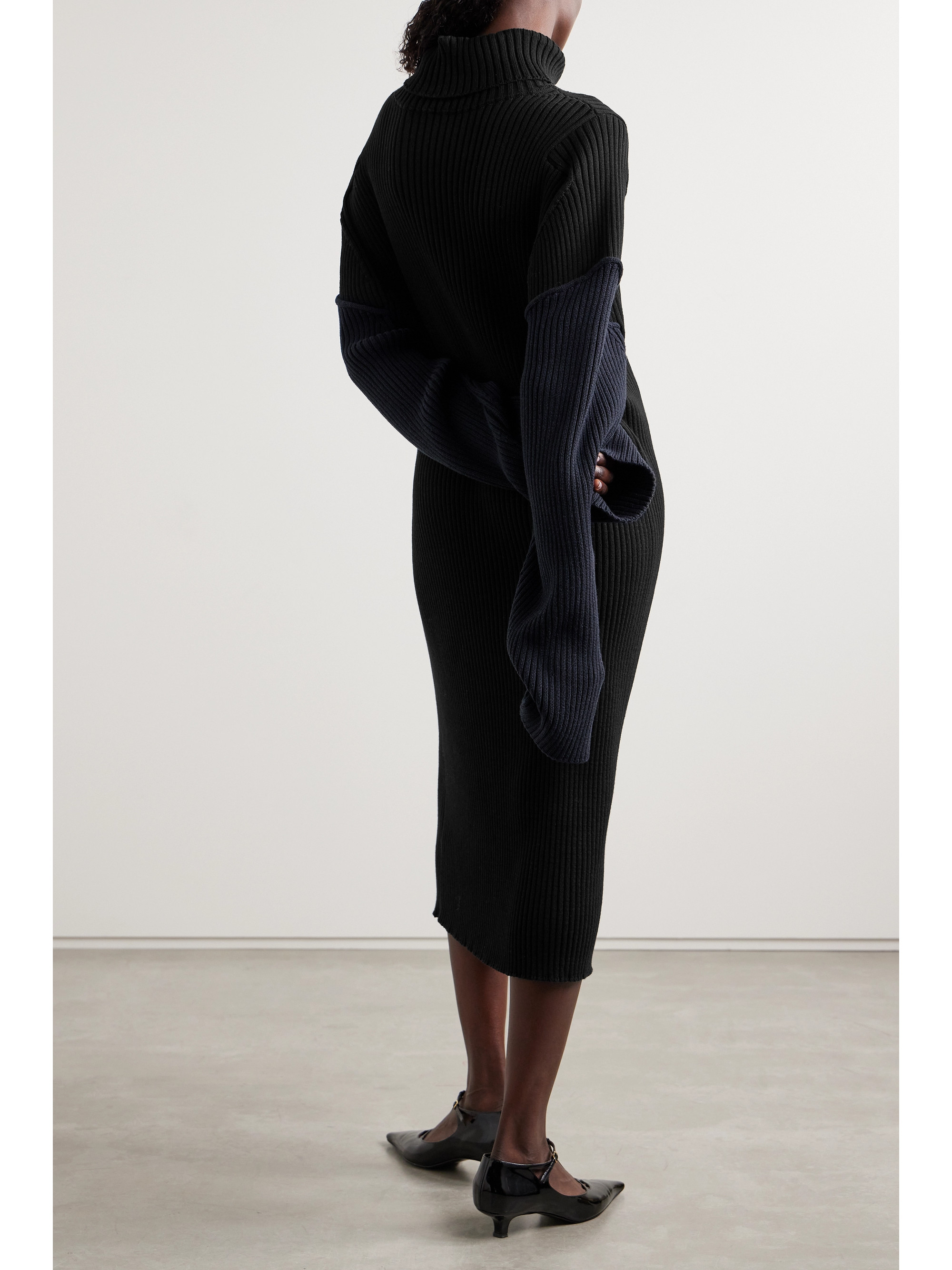 The Row Deela ribbed cotton and cashmere-blend midi dress