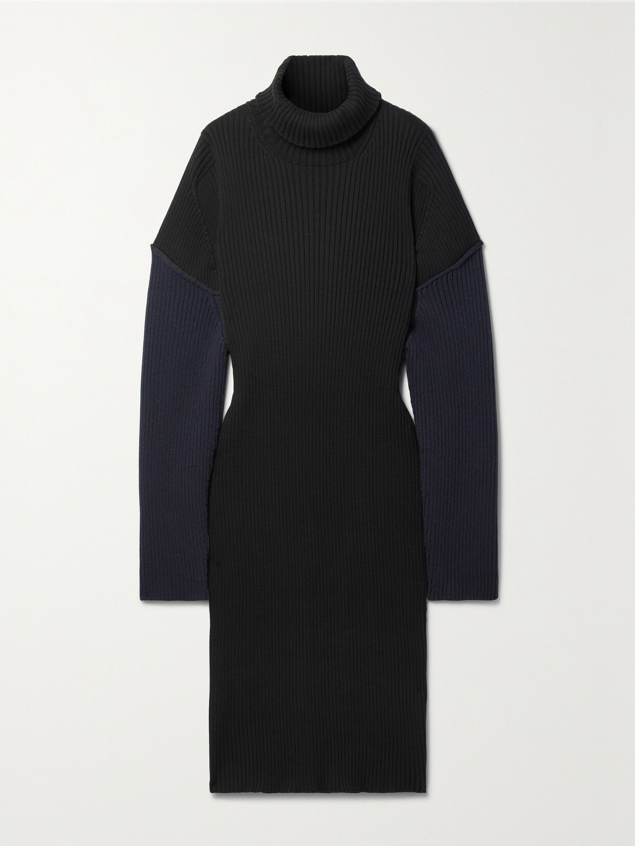 The Row - Deela Ribbed Cotton And Cashmere-blend Midi Dress - Black