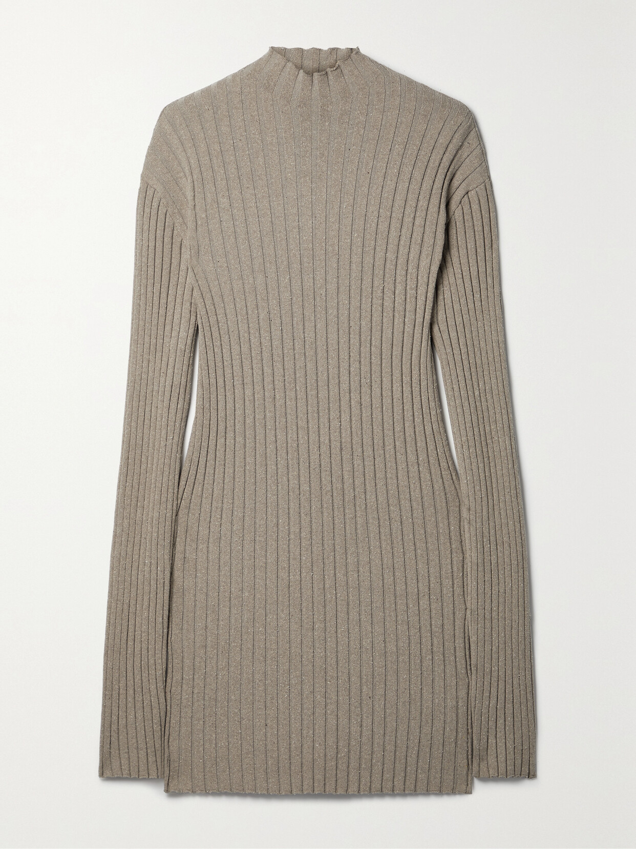 The Row Deidree Turtleneck Rib Tunic Top In Neutral