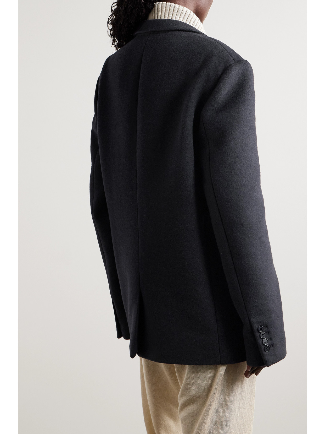 The Row Wilsonia Double-breasted Cashmere Blazer In Blue