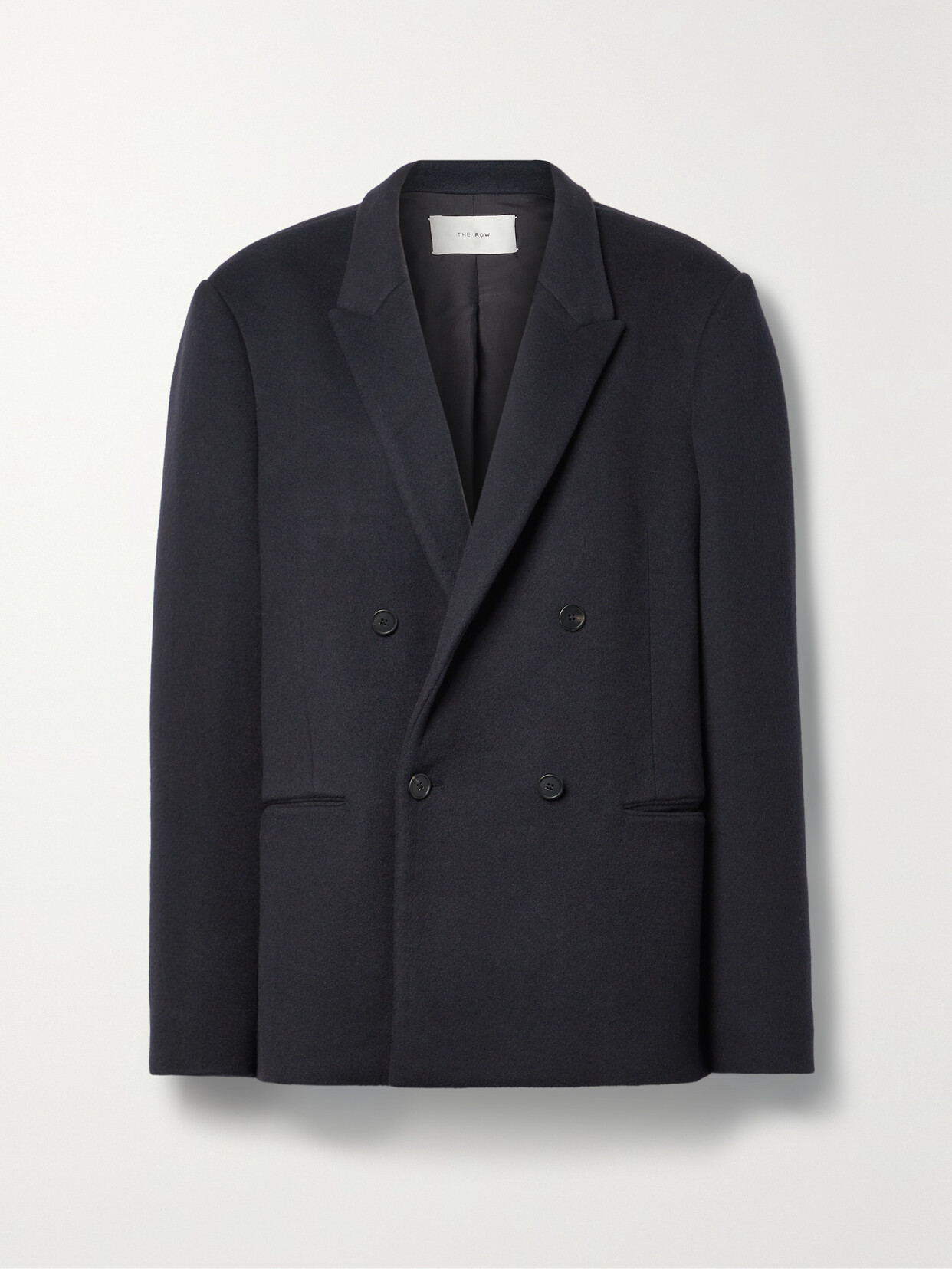 The Row Wilsonia Double-breasted Cashmere Blazer In Blue