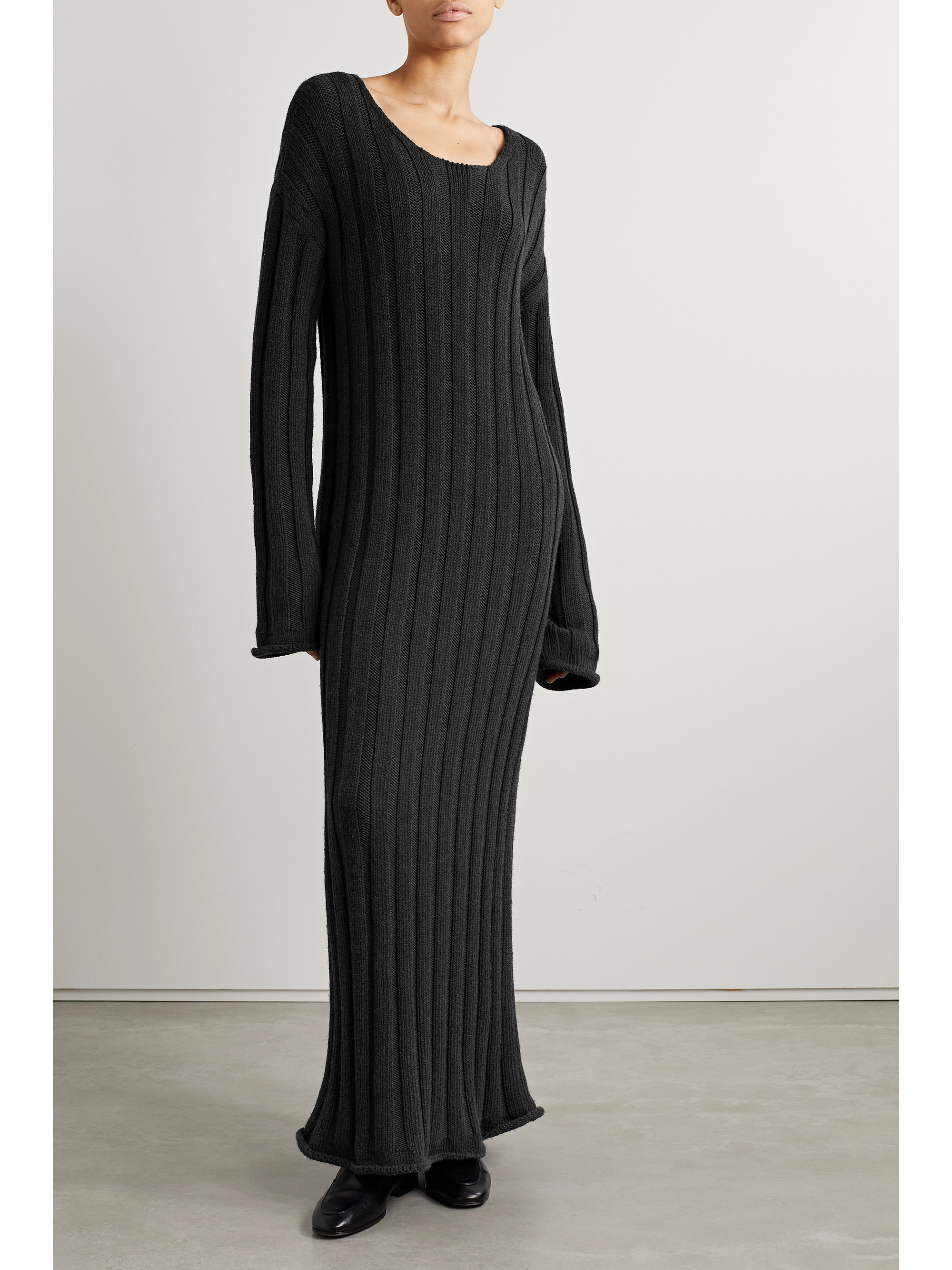 The Row Danielas ribbed wool-blend maxi dress