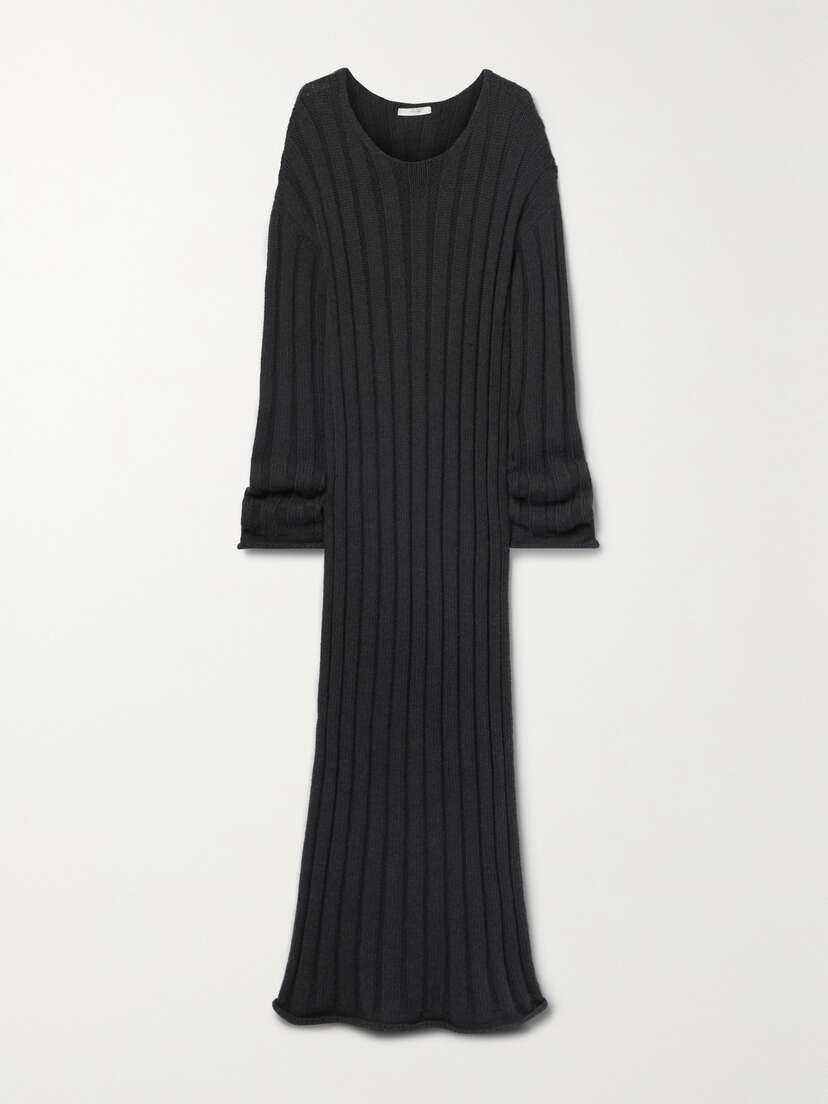 The Row Danielas Ribbed Wool-blend Maxi Dress
