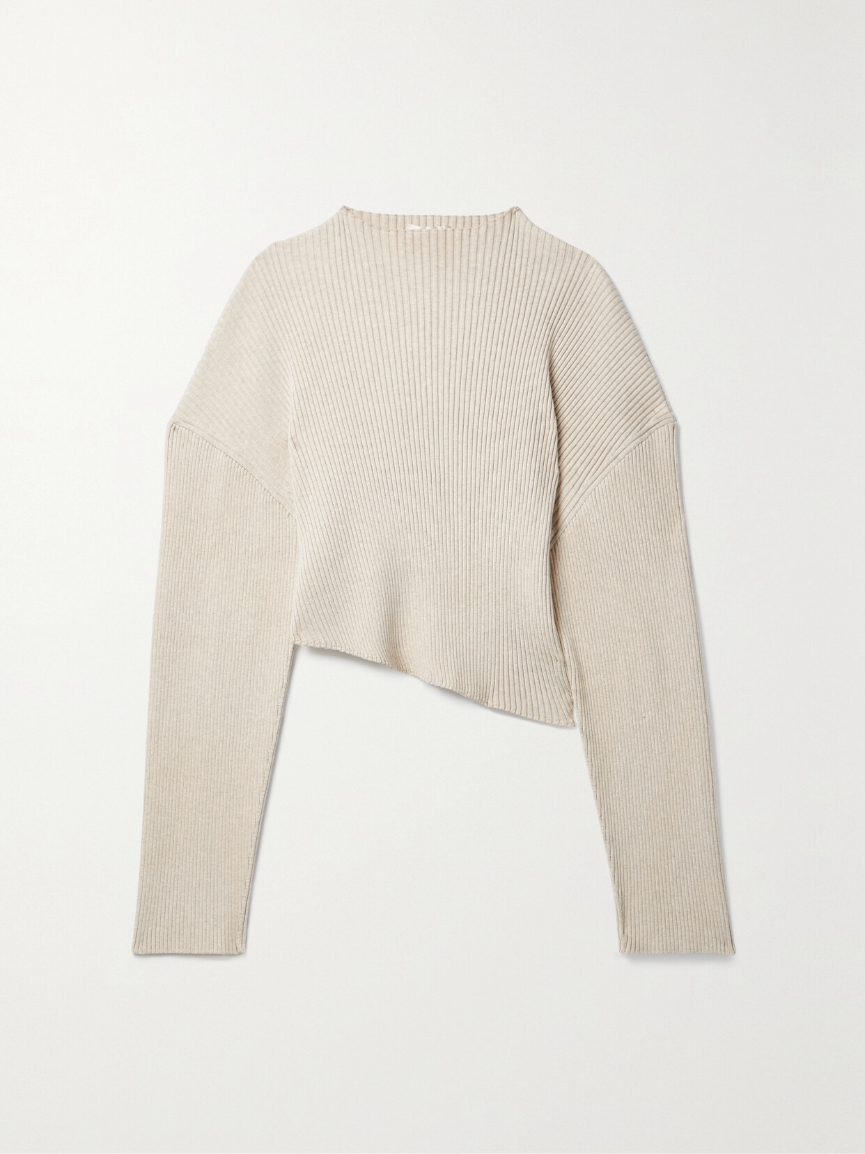 Shop The Row Danana Asymmetric Ribbed Cotton Sweater In White