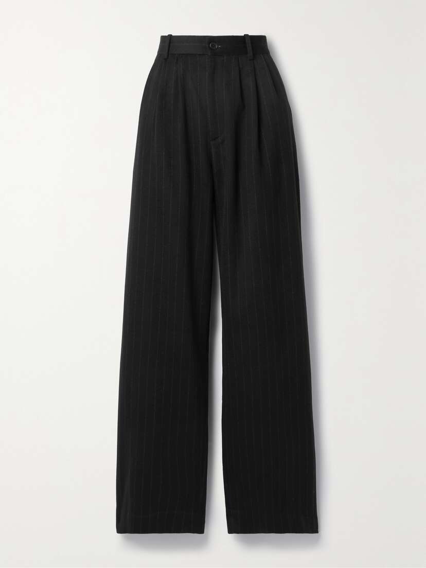 The Row Rufos Pinstriped Cashmere Wide-leg Pants