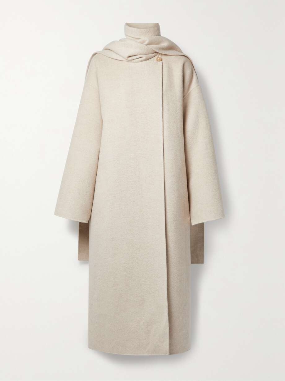 the row coat with scarf