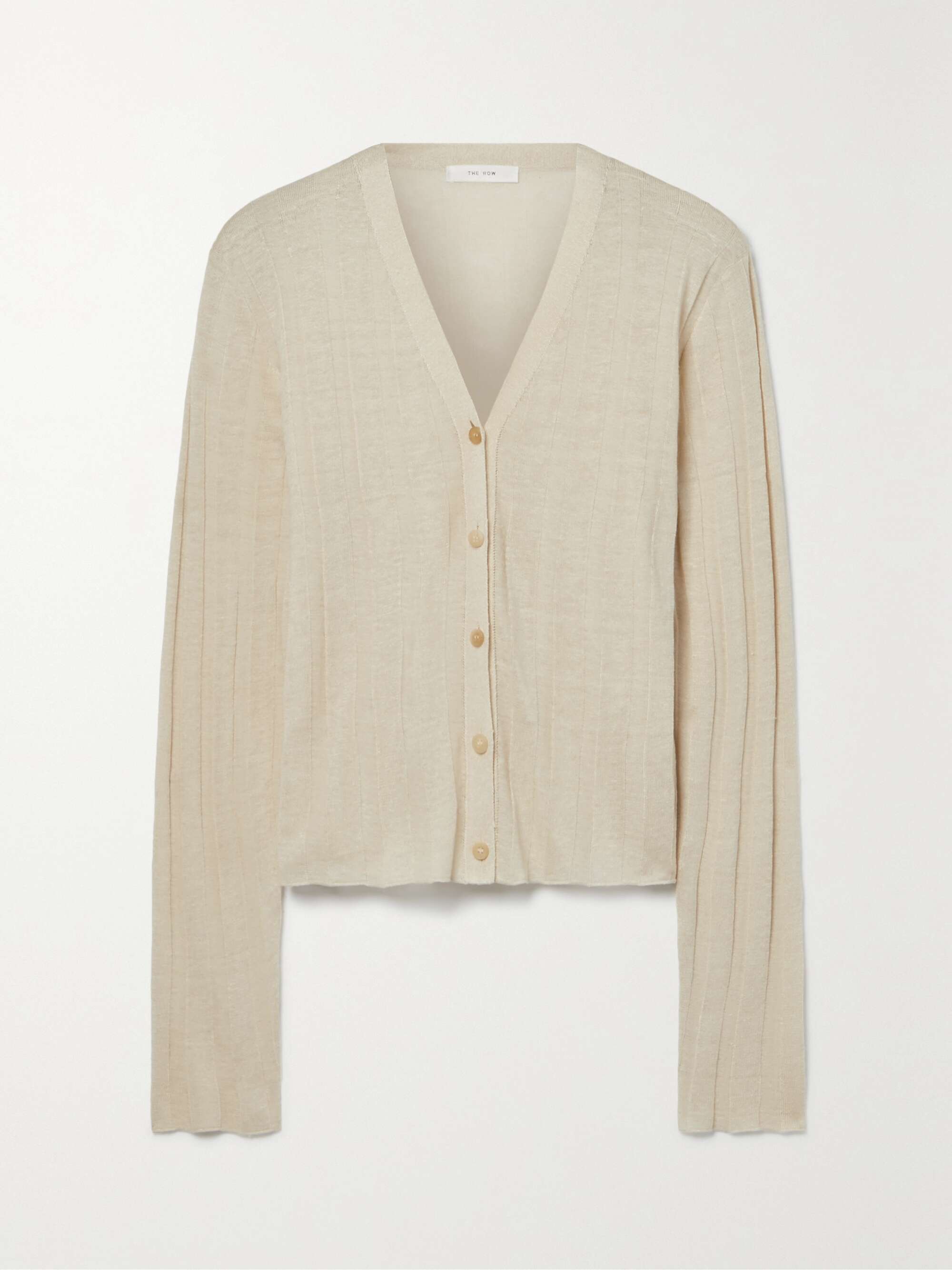 THE ROW Dwin ribbed linen-blend cardigan | NET-A-PORTER