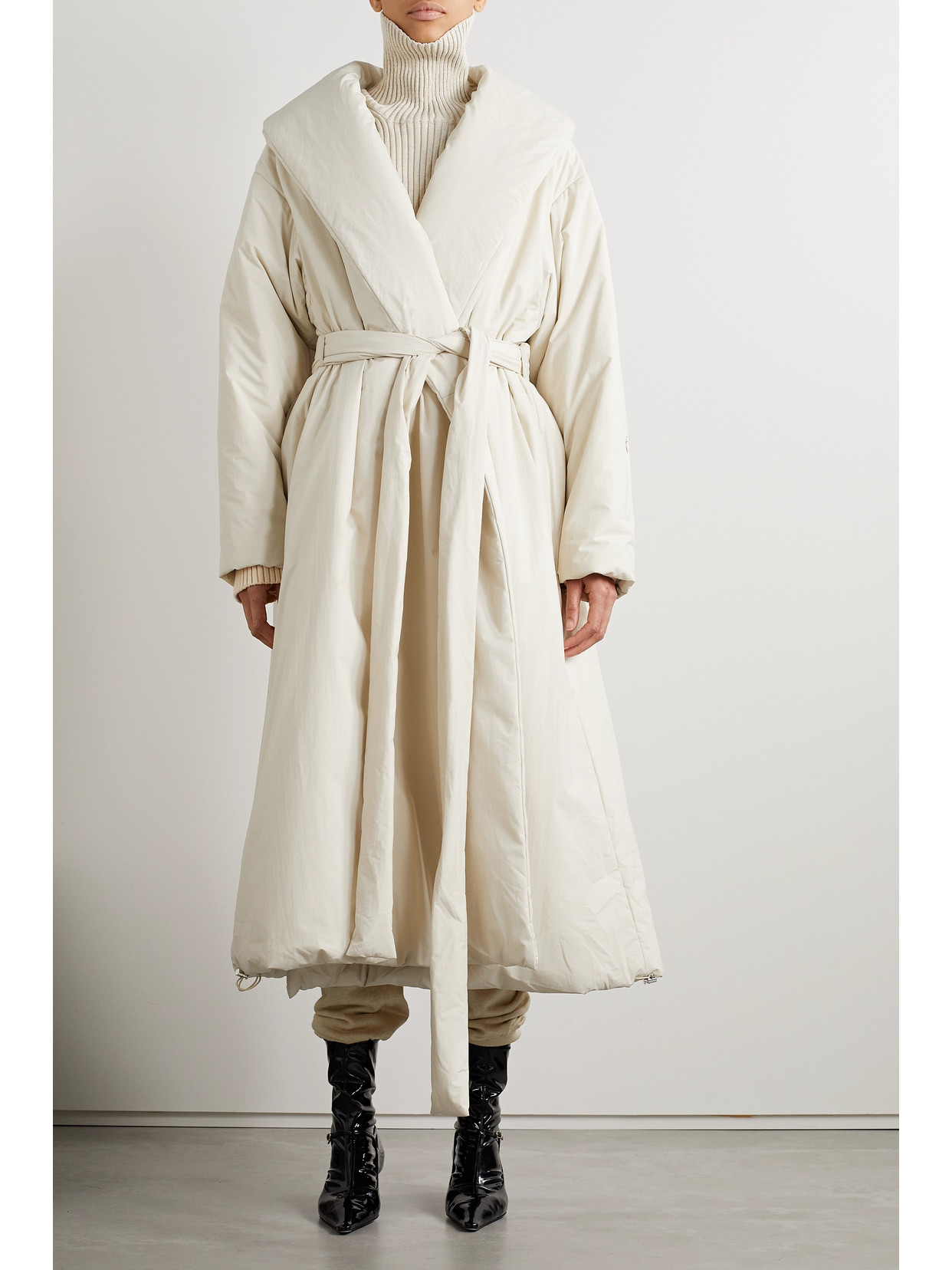The Row Francine Puffer-style Belted Trench Coat In Off-white