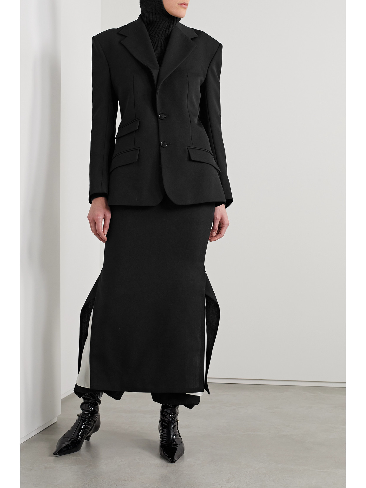 The Row Halm Grain De Poudre Wool Blazer In Black
