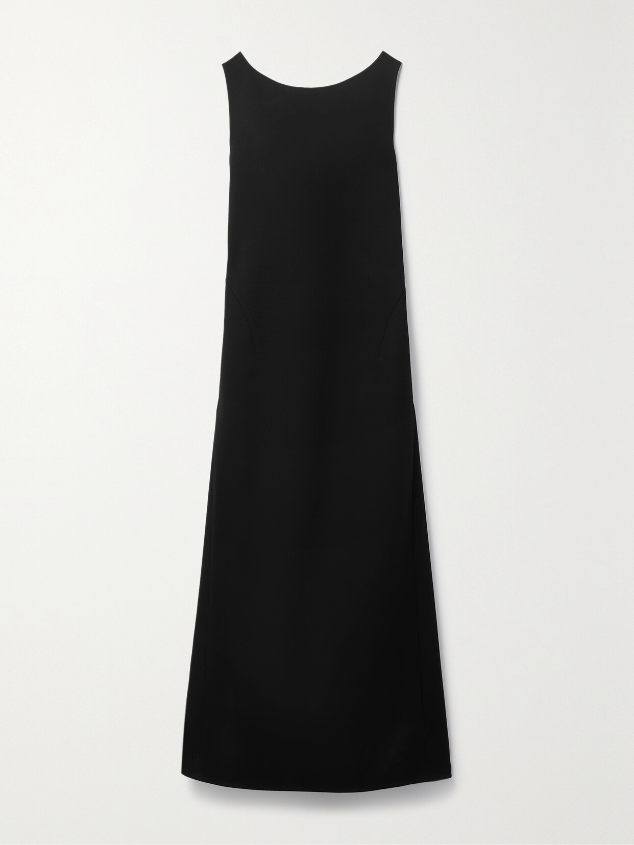 Shop The Row Rhea Draped Wool-blend Crepe Gown In Black