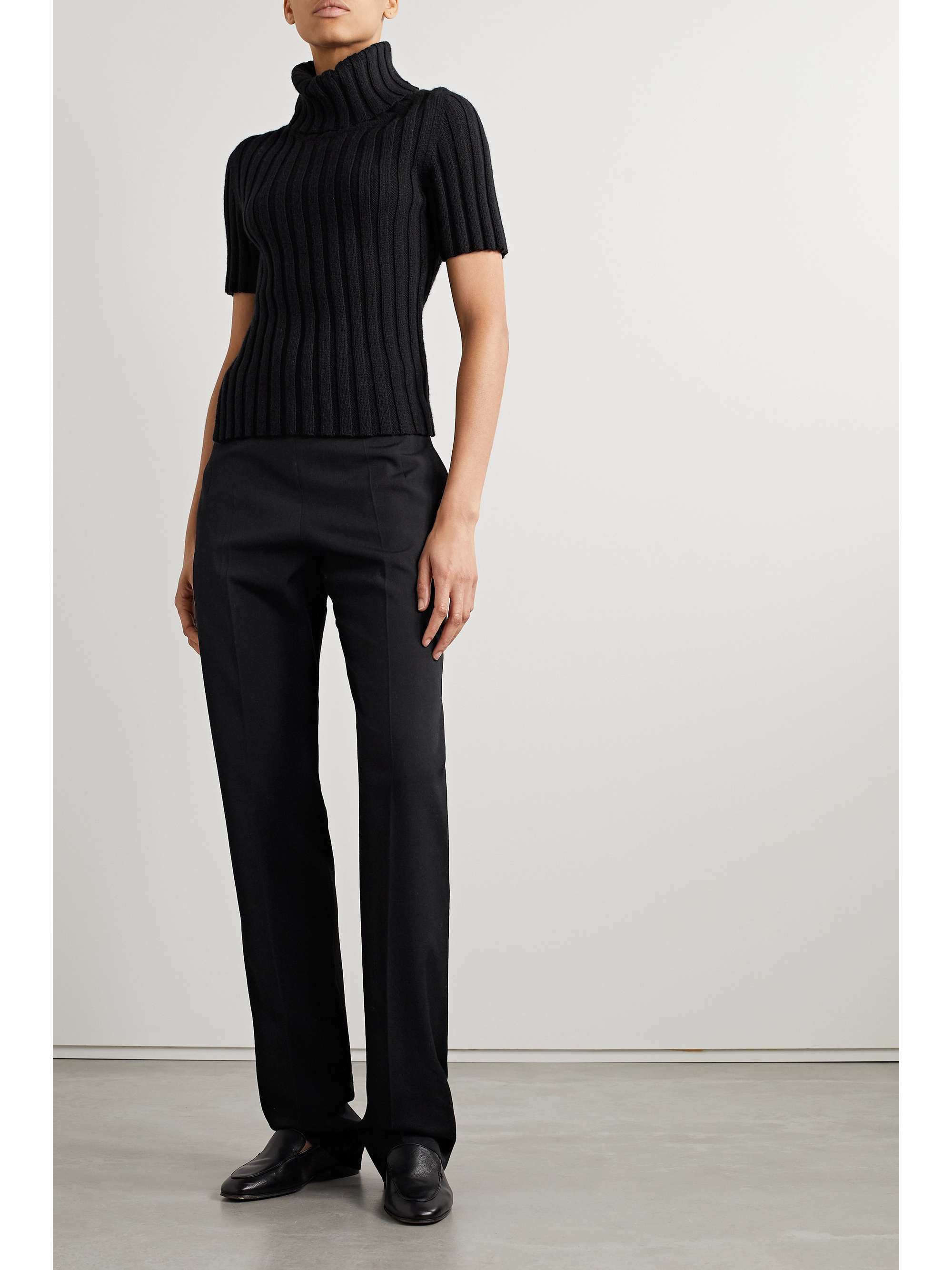 THE ROW Depinal ribbed cashmere and mohair-blend turtleneck THE ROW Depinal ribbed cashmere and mohair-blend turtleneck