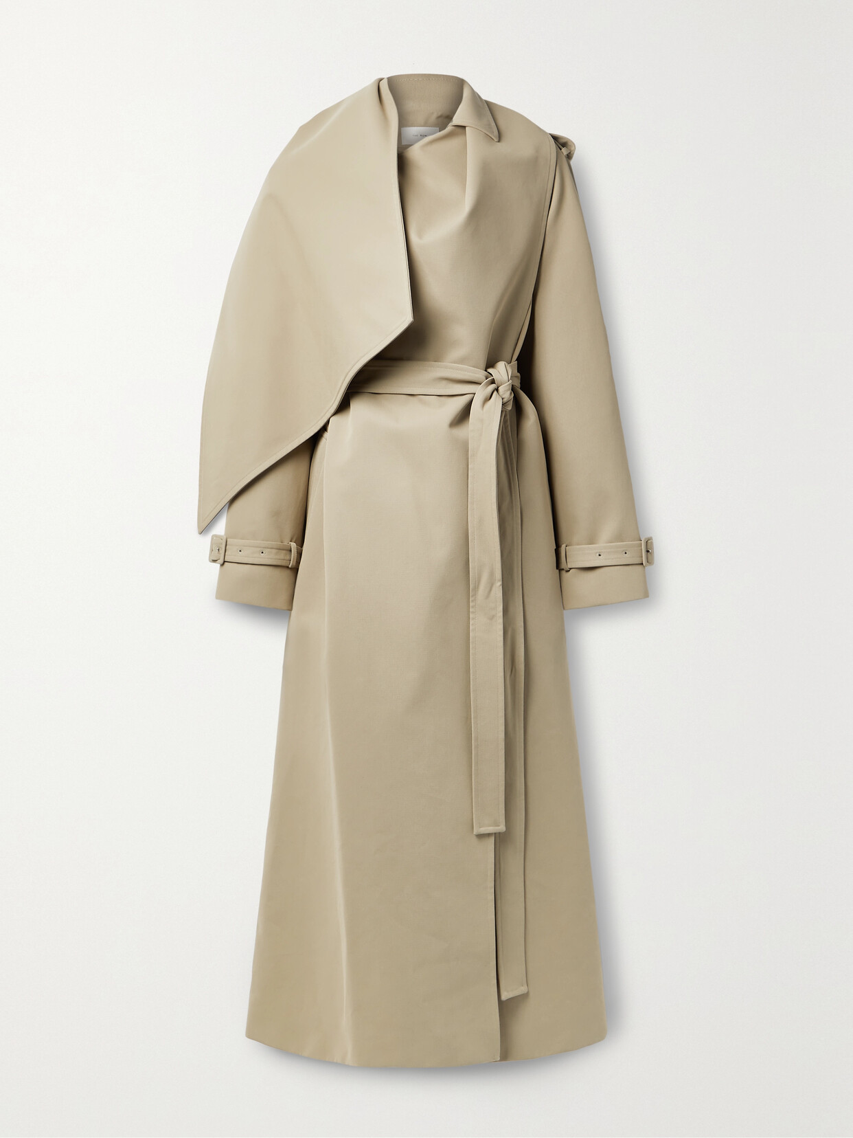 The Row - Hellen Belted Draped Cotton-blend Gabardine Trench Coat - Neutrals