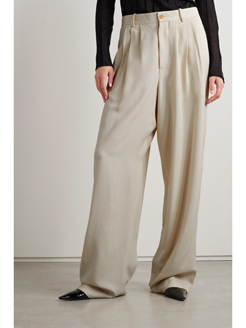 The Row Rufos pleated cotton wide-leg pants