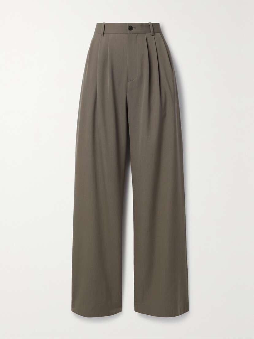 The Row Rufos Pleated Twill Wide-leg Pants