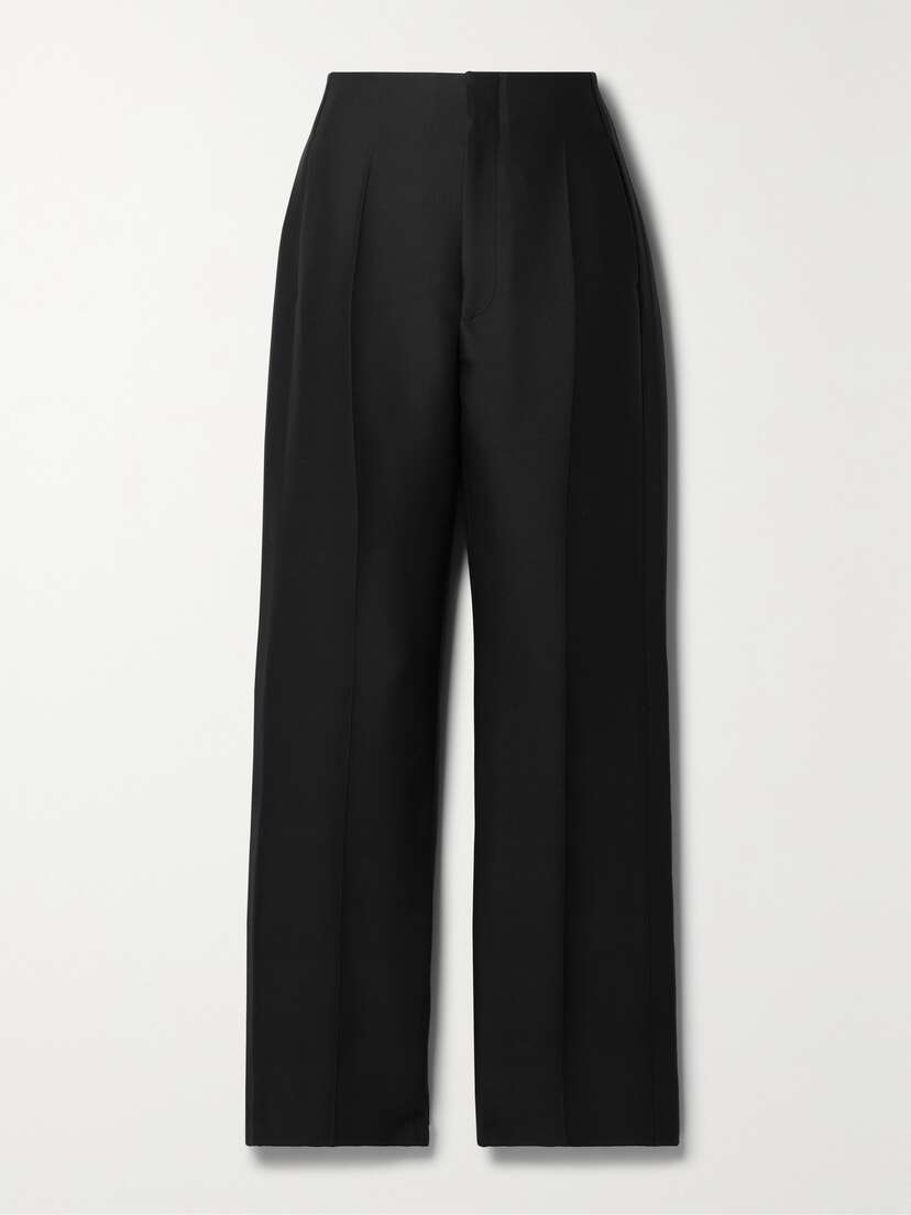 The Row Hector Wool And Silk-blend Straight-leg Pants