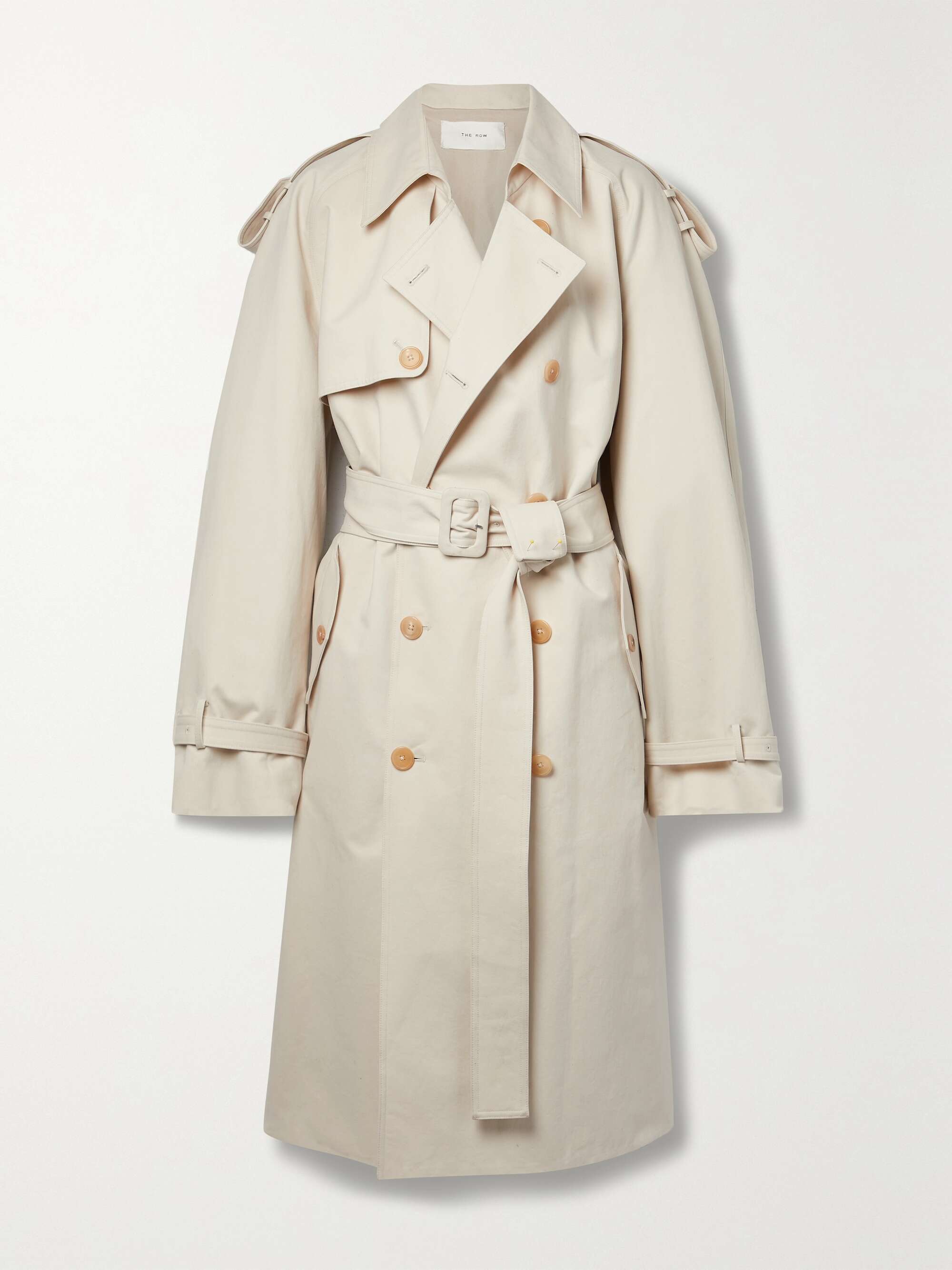 THE ROW June double-breasted belted cotton and wool-blend trench coat ...