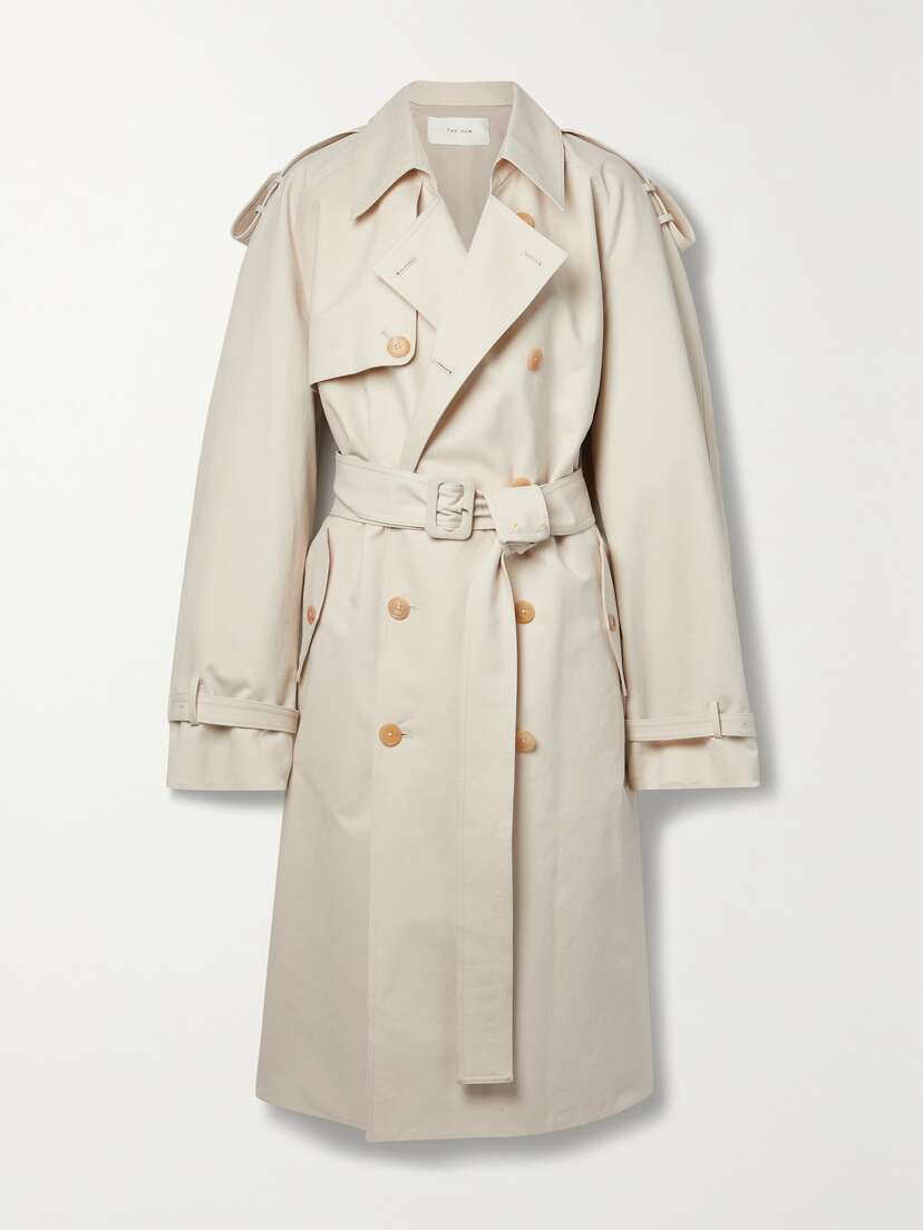 The Row June Double-breasted Belted Cotton And Wool-blend Trench Coat