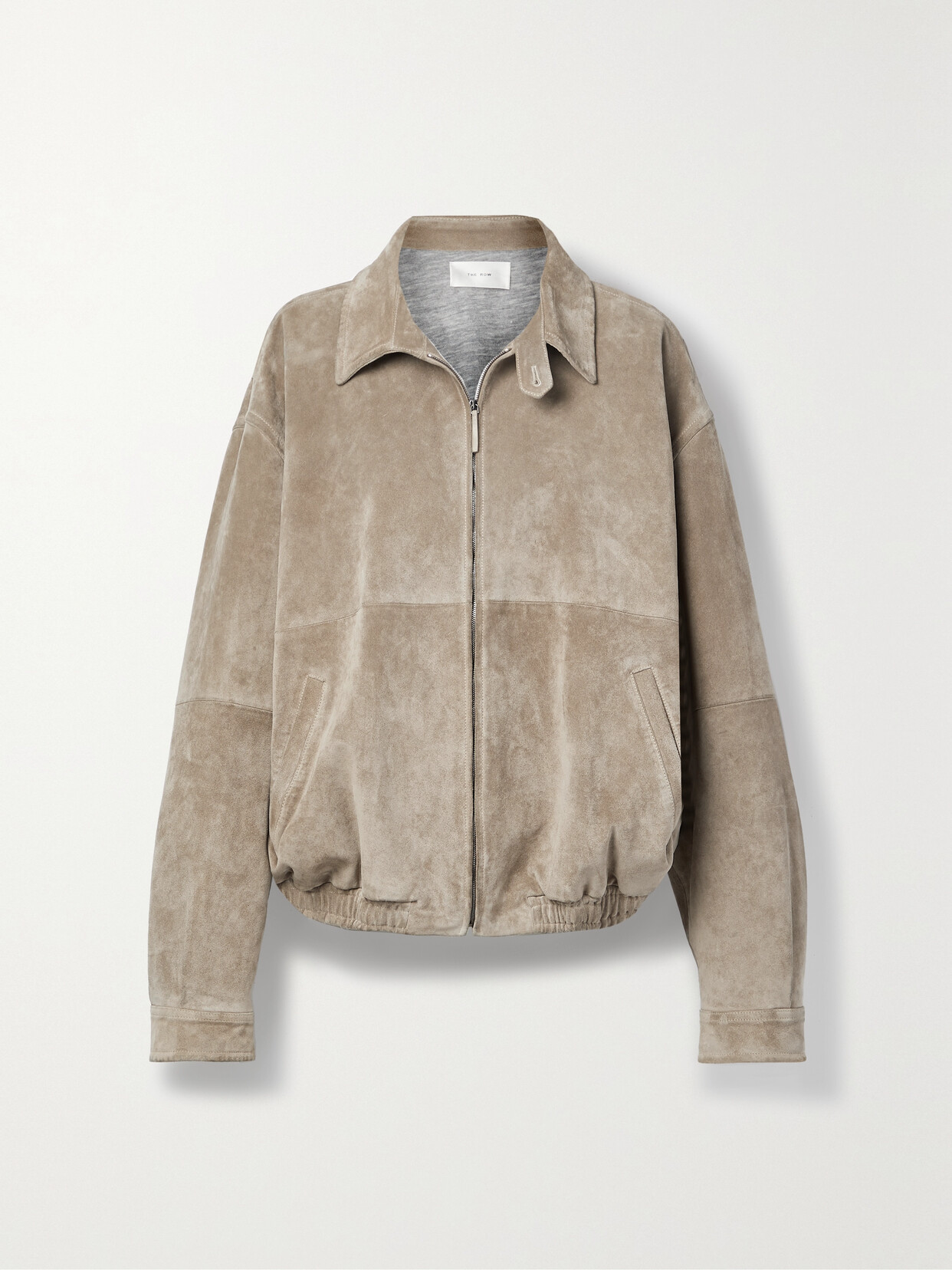 The Row Roanna Oversized Suede Bomber Jacket In Neutrals