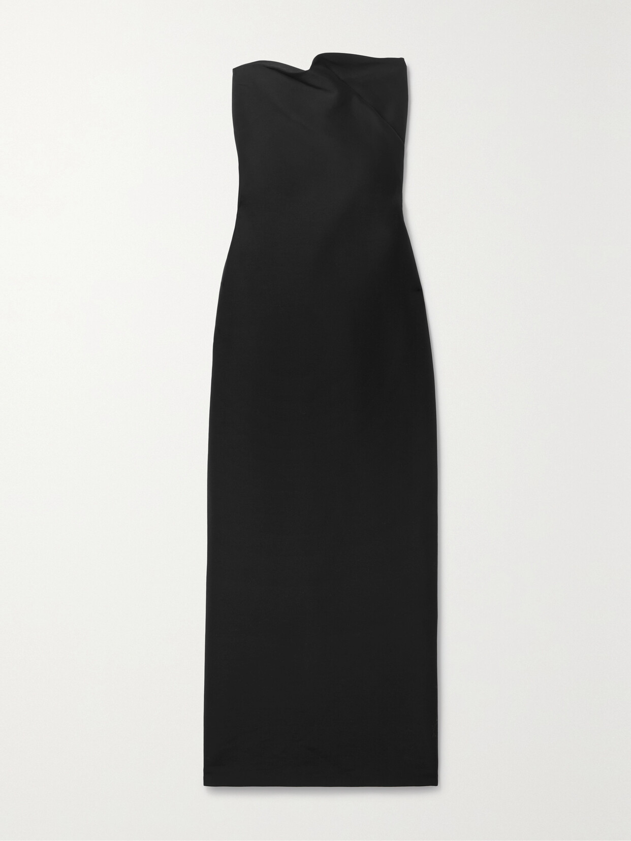 The Row - Bardon Strapless Grain De Poudre Wool And Silk-blend Maxi Dress - Black