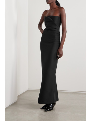 The Row Bardon strapless grain de poudre wool and silk-blend maxi dress