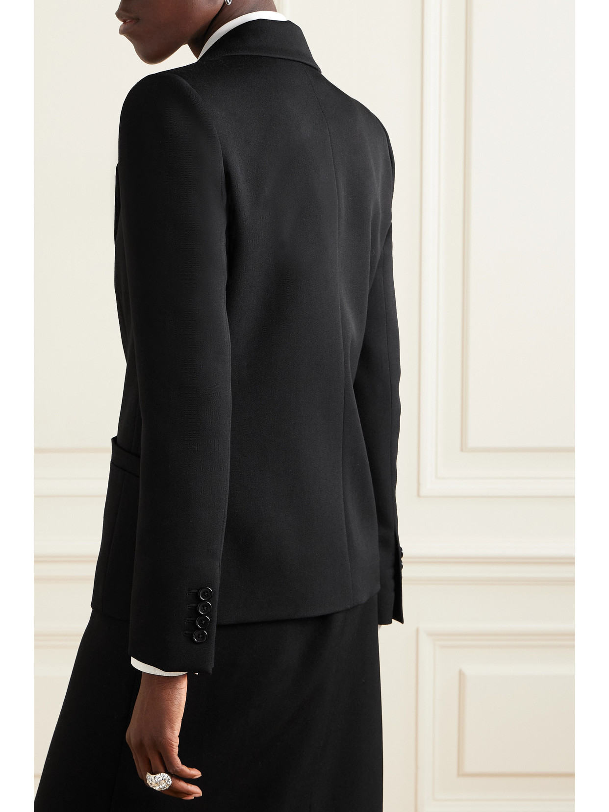 The Row Grain De Poudre Wool Blazer In Black