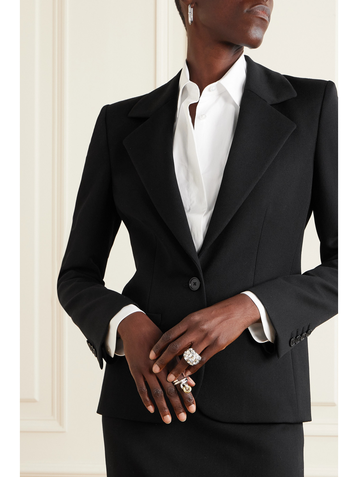 The Row Grain De Poudre Wool Blazer In Black