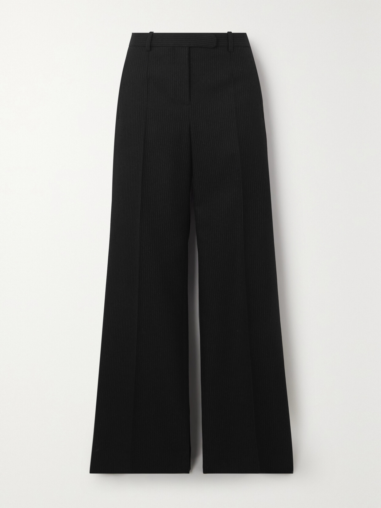The Row Banew Pinstriped Wool Wide-leg Pants - Black