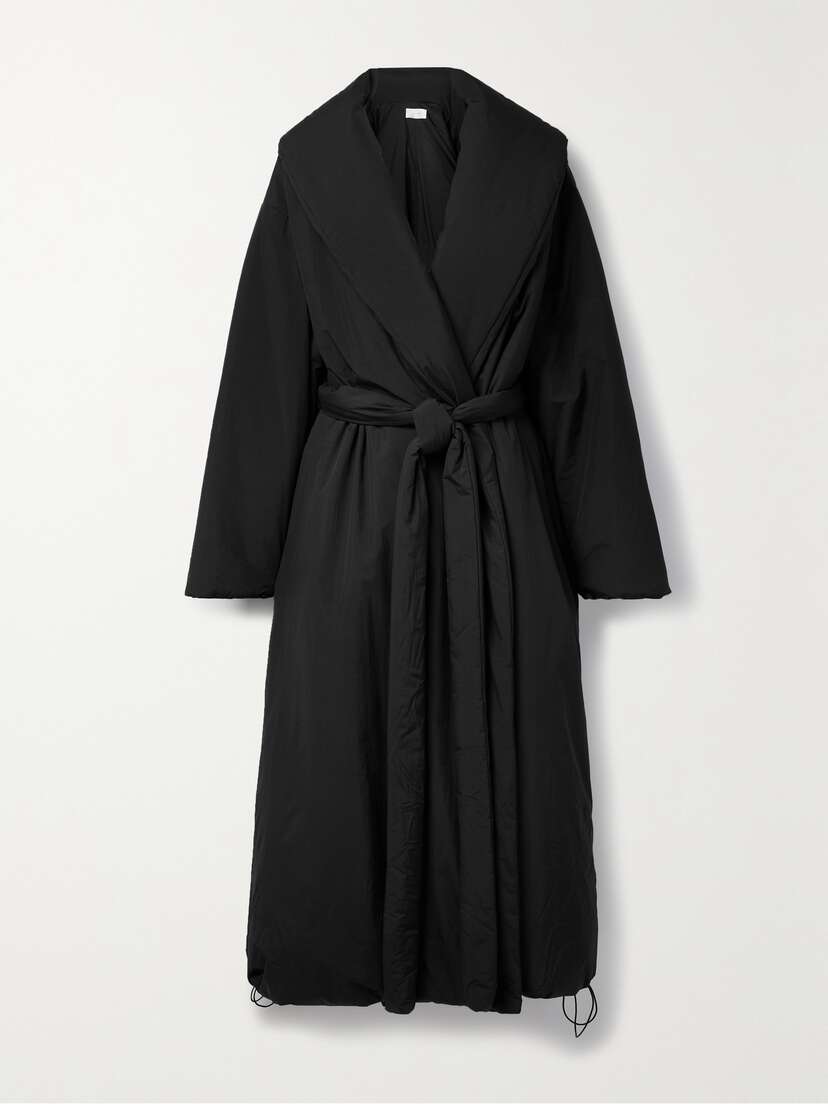 The Row Francine Padded Oversized Belted Shell Coat