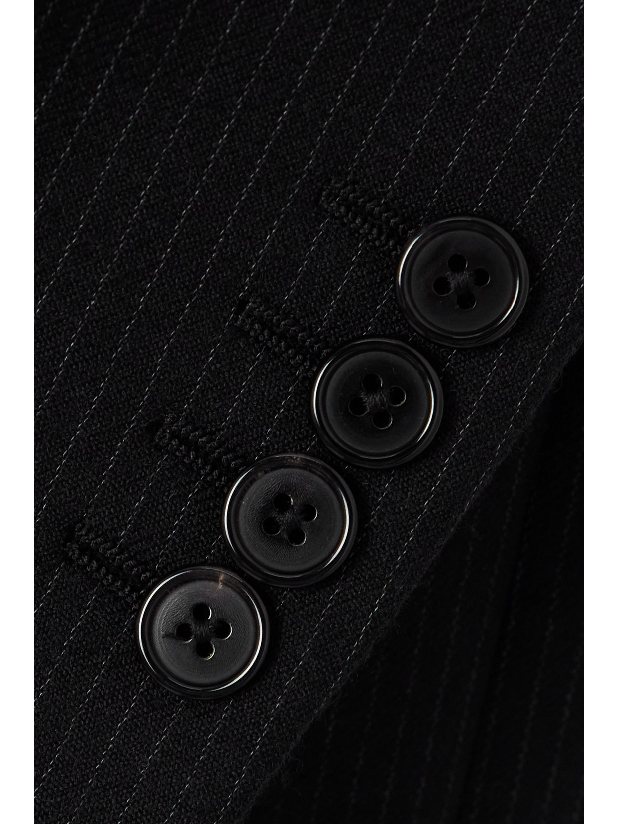 The Row Wilsonia Double-breasted Pinstriped Wool Blazer In Black