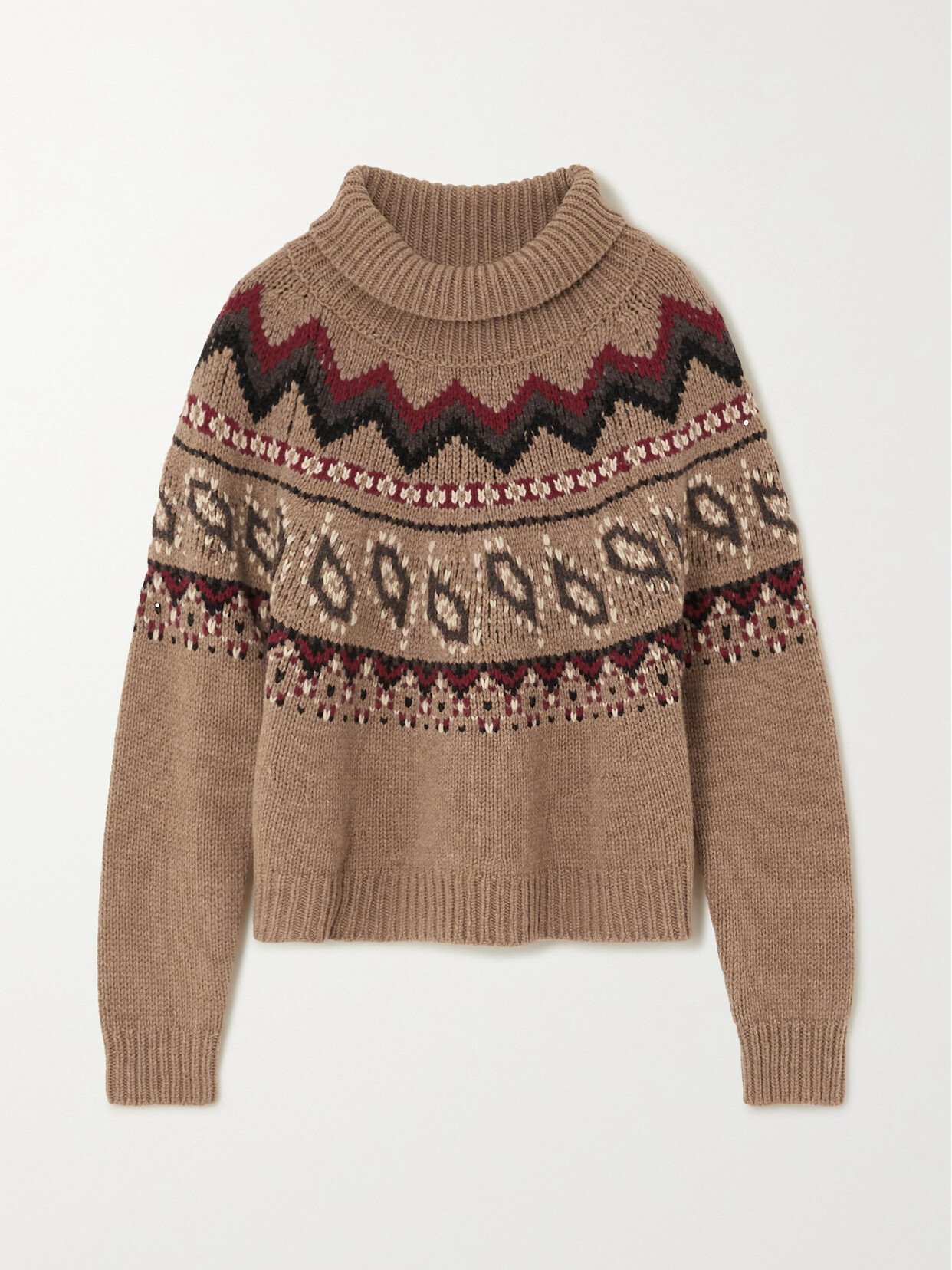 Alanui - Antarctic Circle Intarsia Wool Turtleneck Sweater - Neutrals