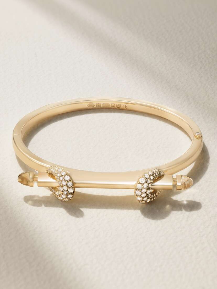 Ananya Chakra Icon 18-karat Gold, Diamond And Quartz Bangle